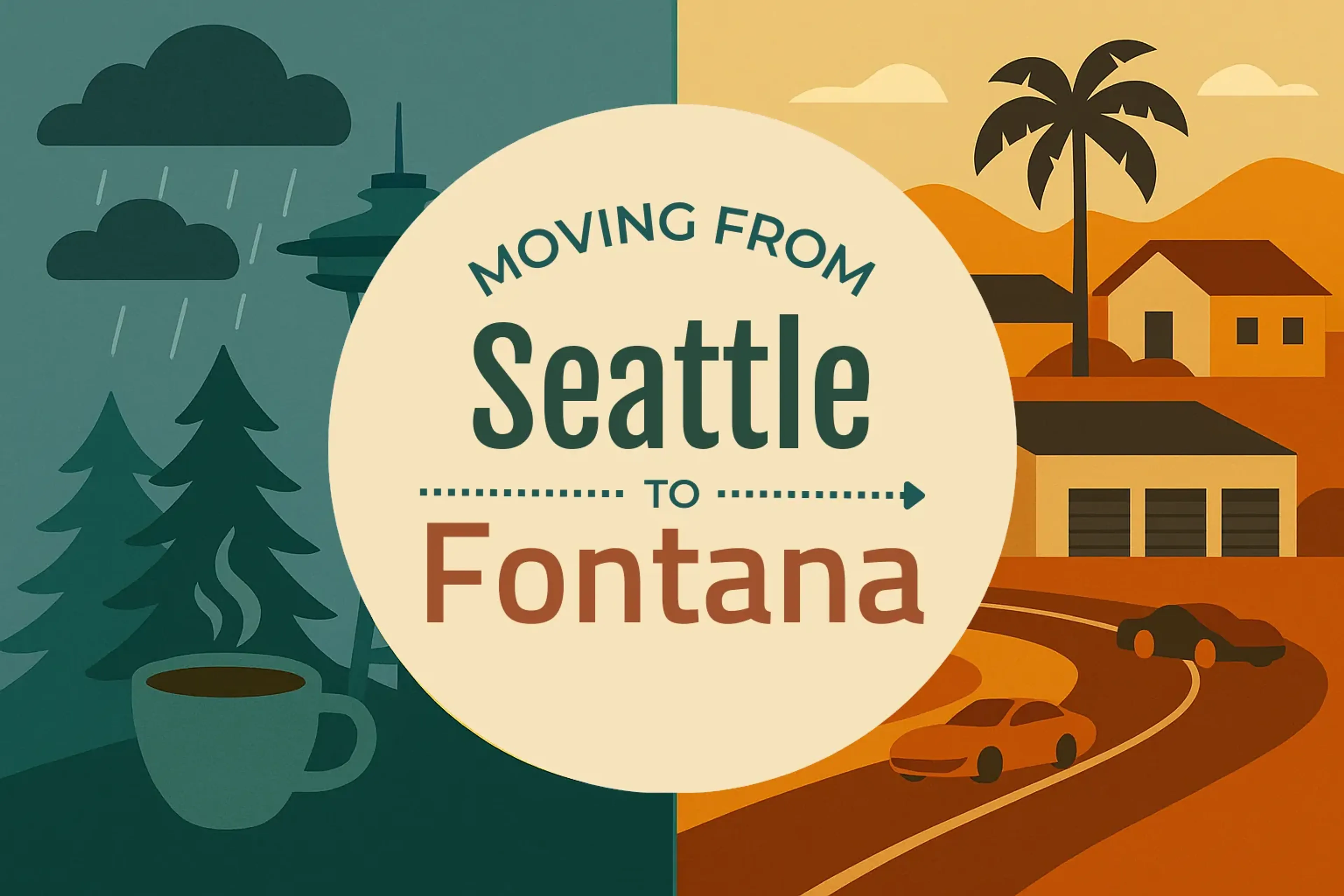 Side-by-side comparison of Seattle to Fontana moving companies