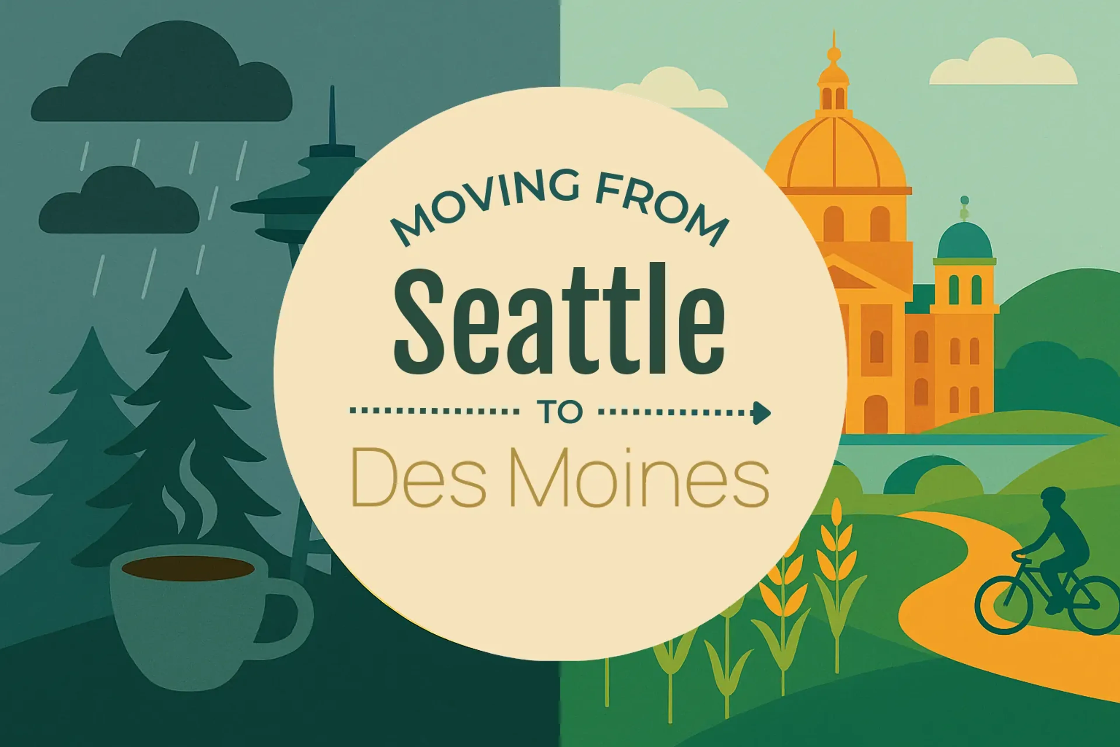 Side-by-side comparison of Seattle to Des Moines moving companies