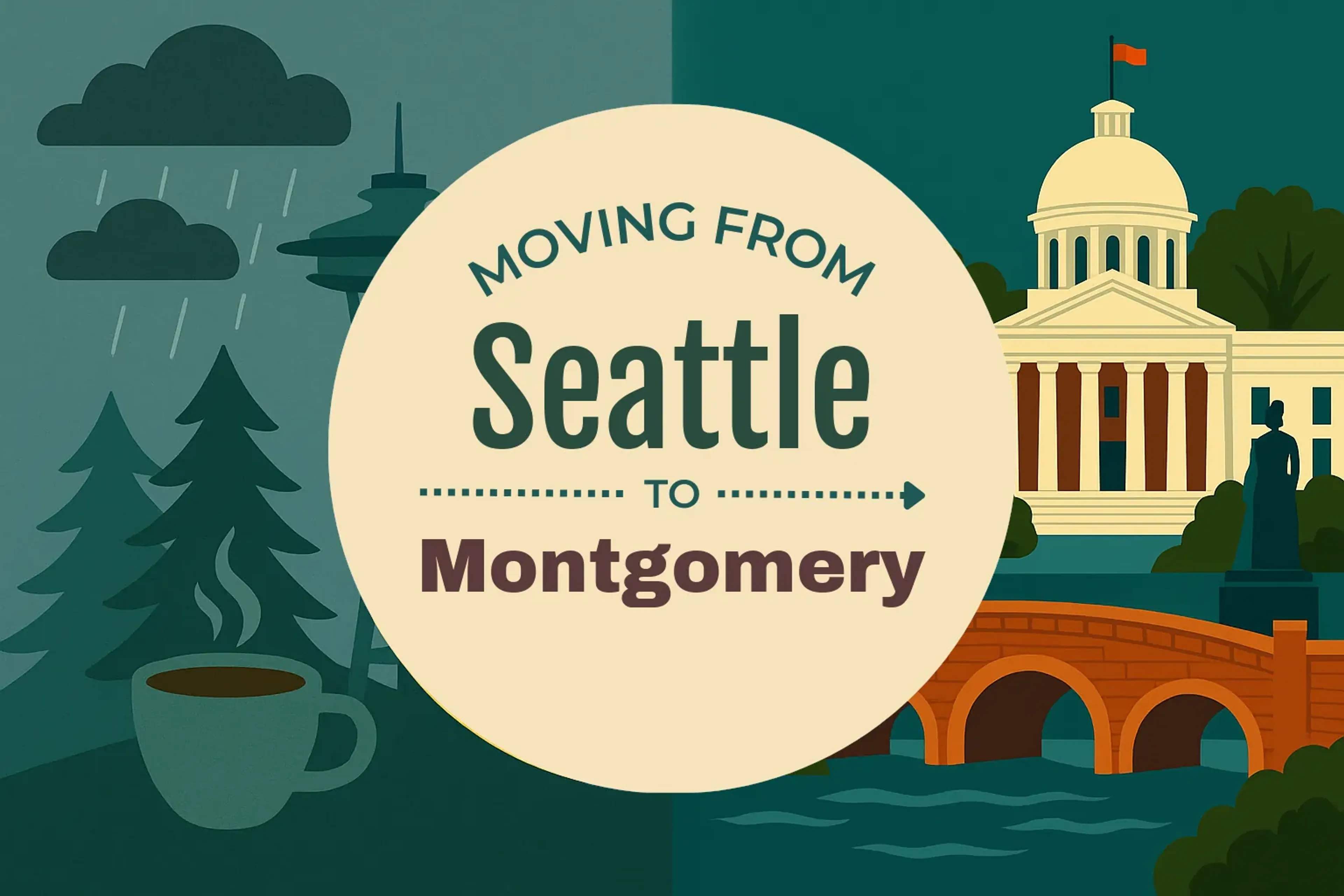 Side-by-side comparison of Seattle to Montgomery moving companies