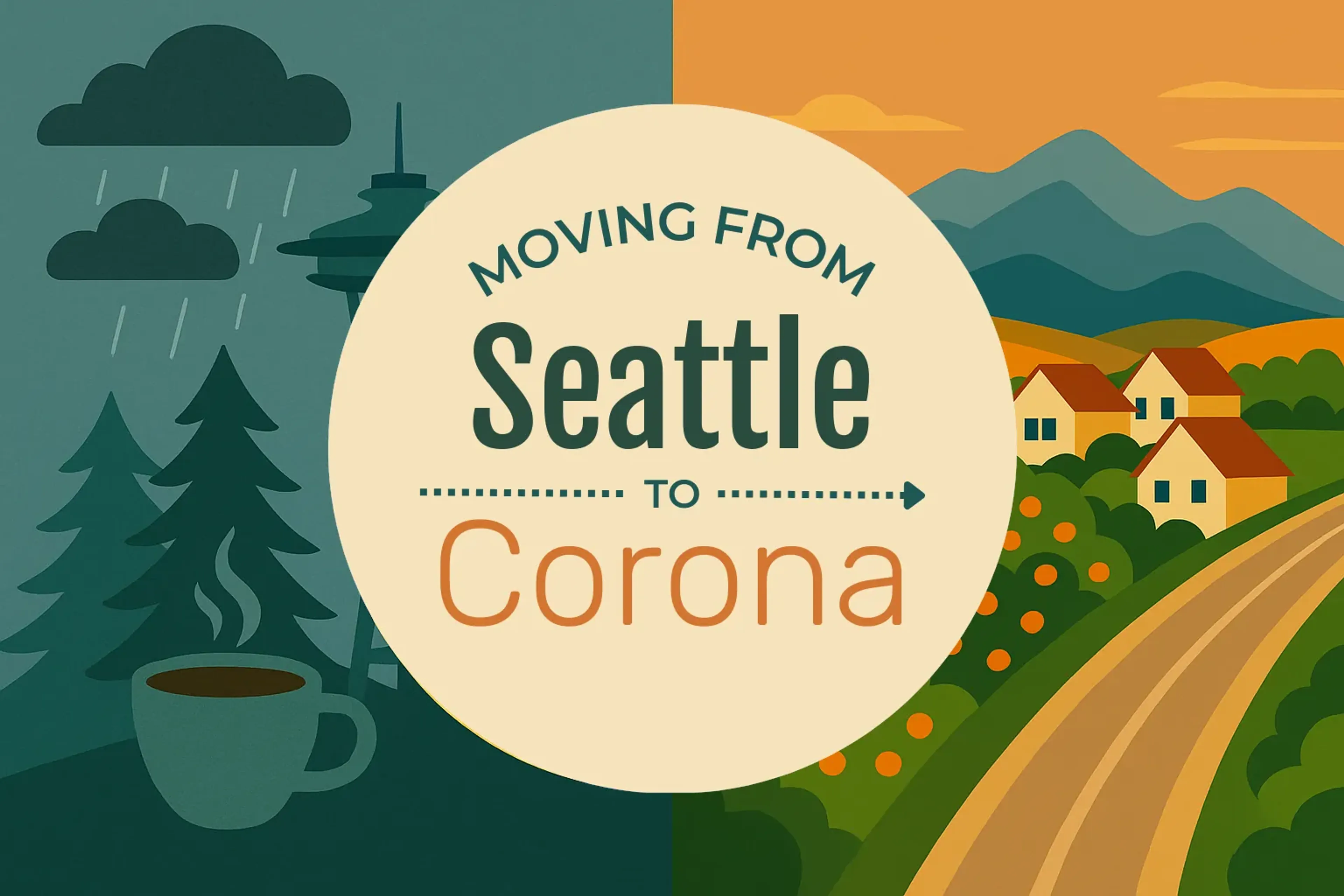 Side-by-side comparison of Seattle to Corona moving companies