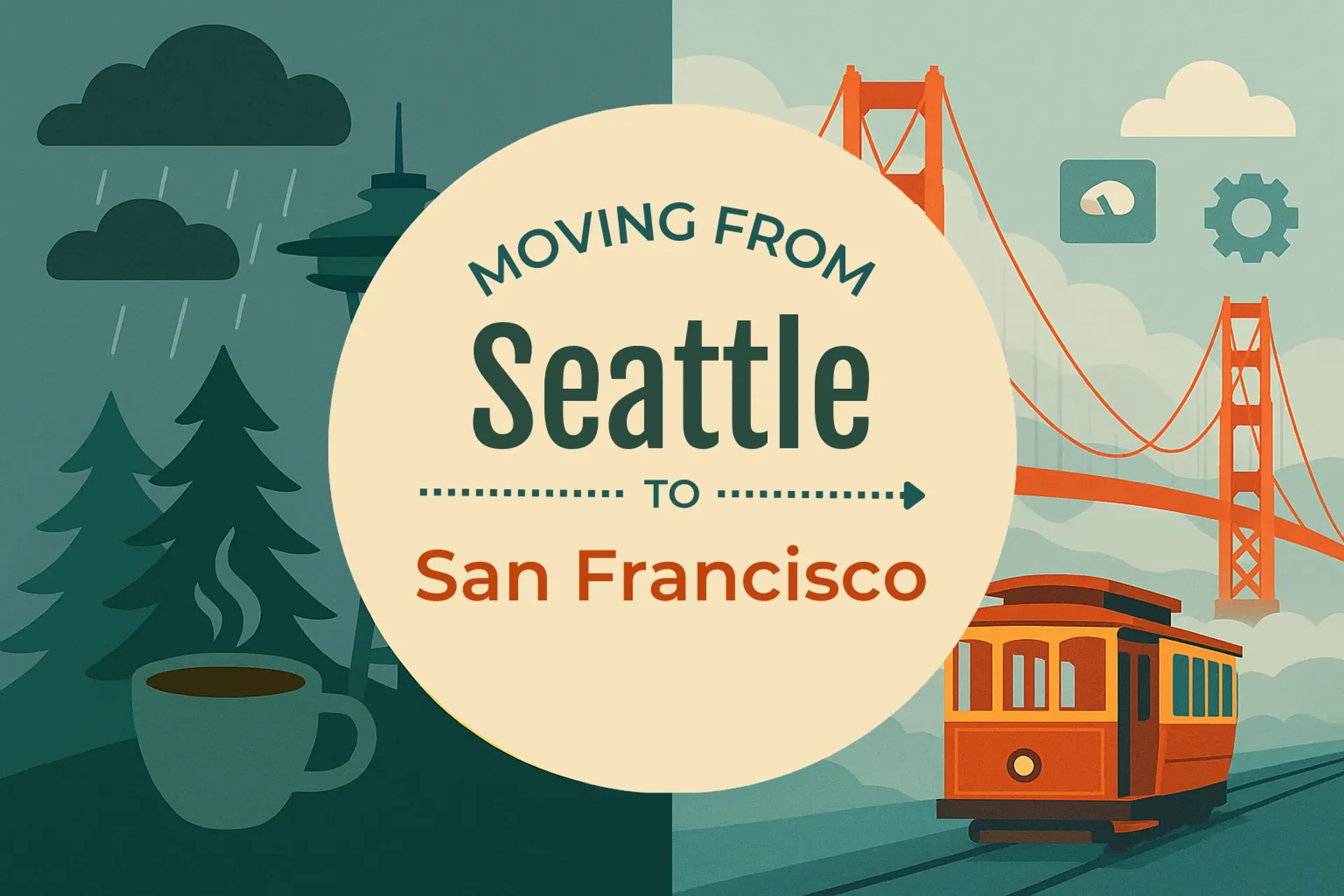 Side-by-side comparison of Seattle to San Francisco moving companies