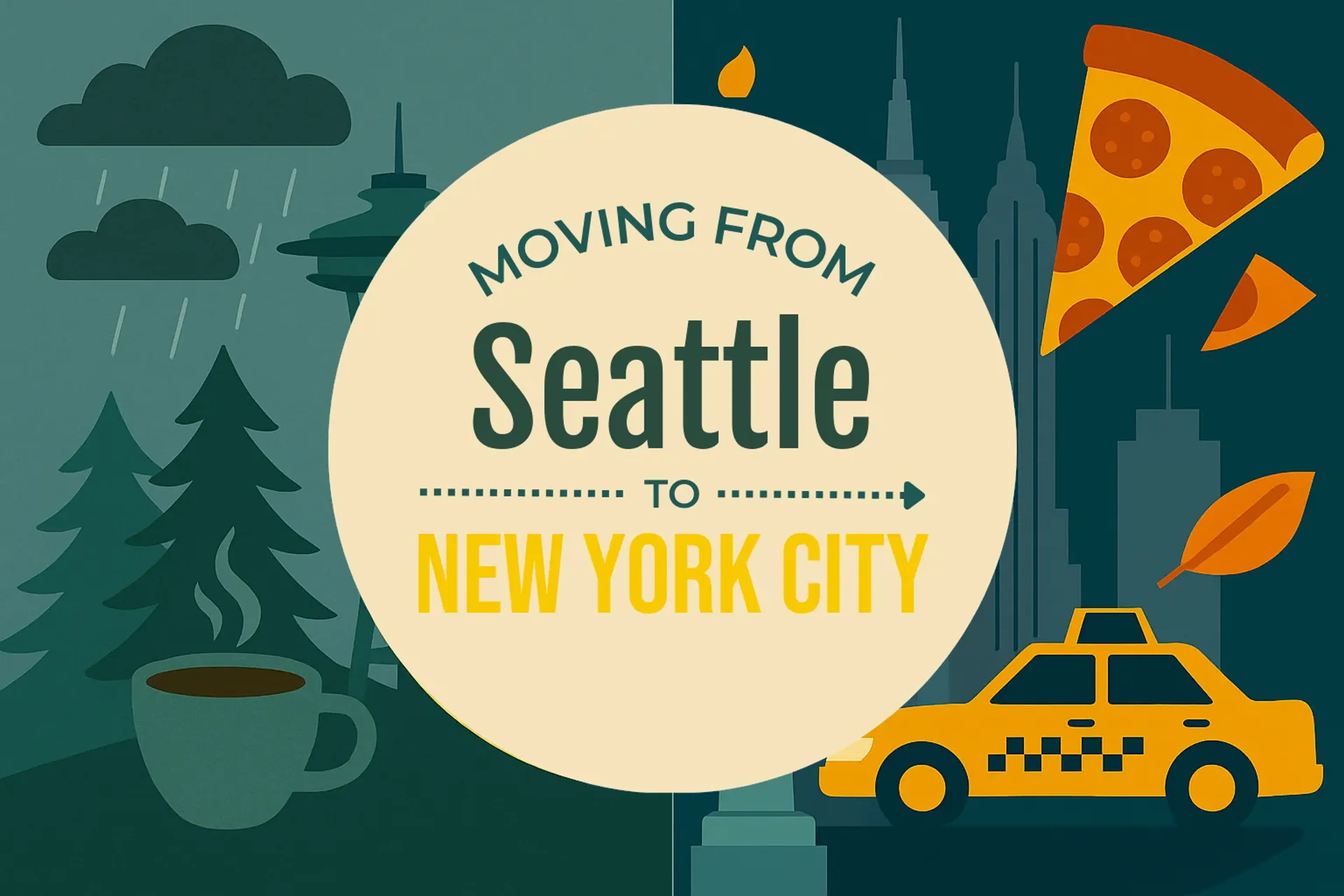 Side-by-side comparison of Seattle to New York City moving companies