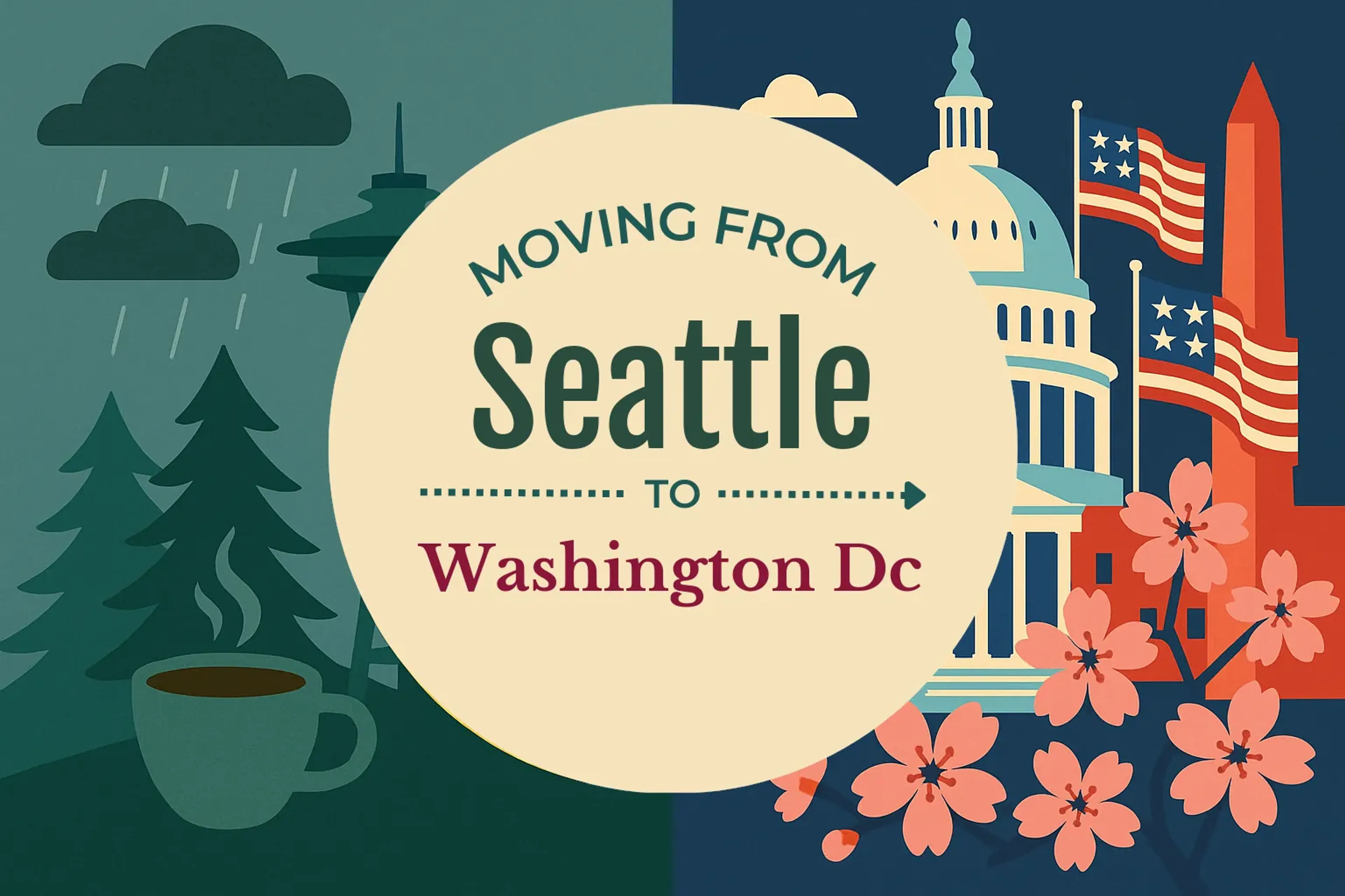 Side-by-side comparison of Seattle to Washington DC moving companies