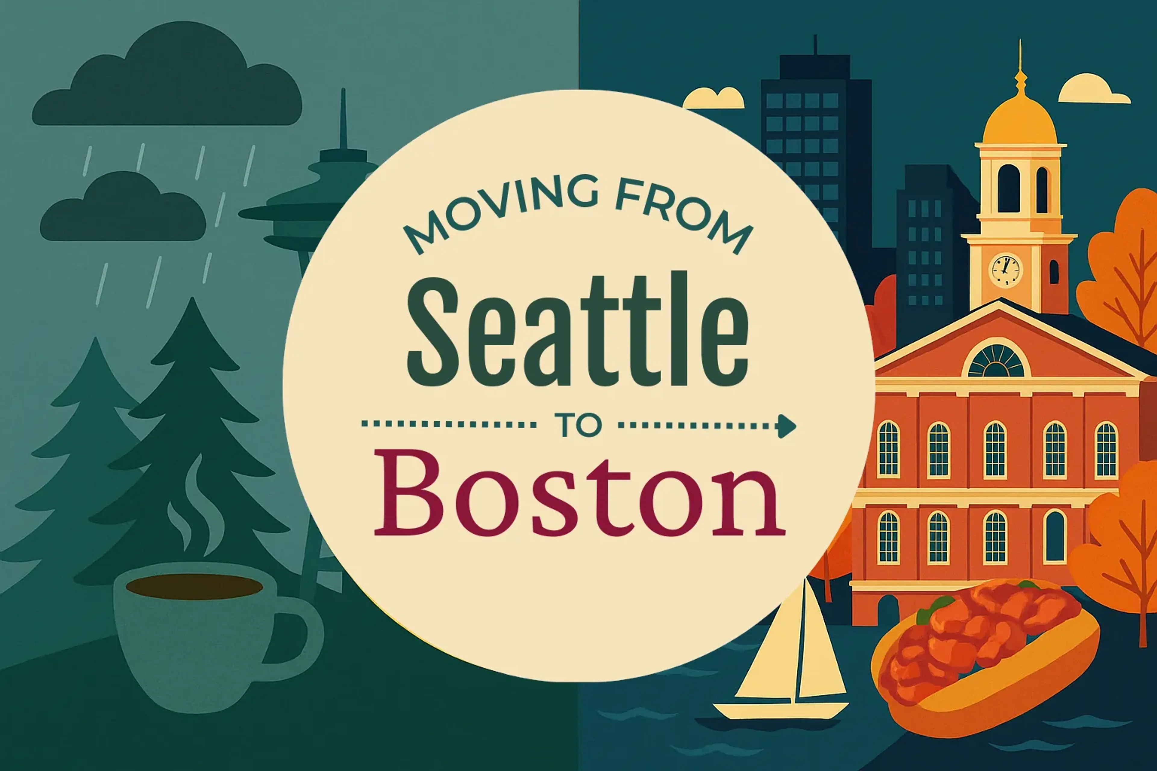 Side-by-side comparison of Seattle to Boston moving companies
