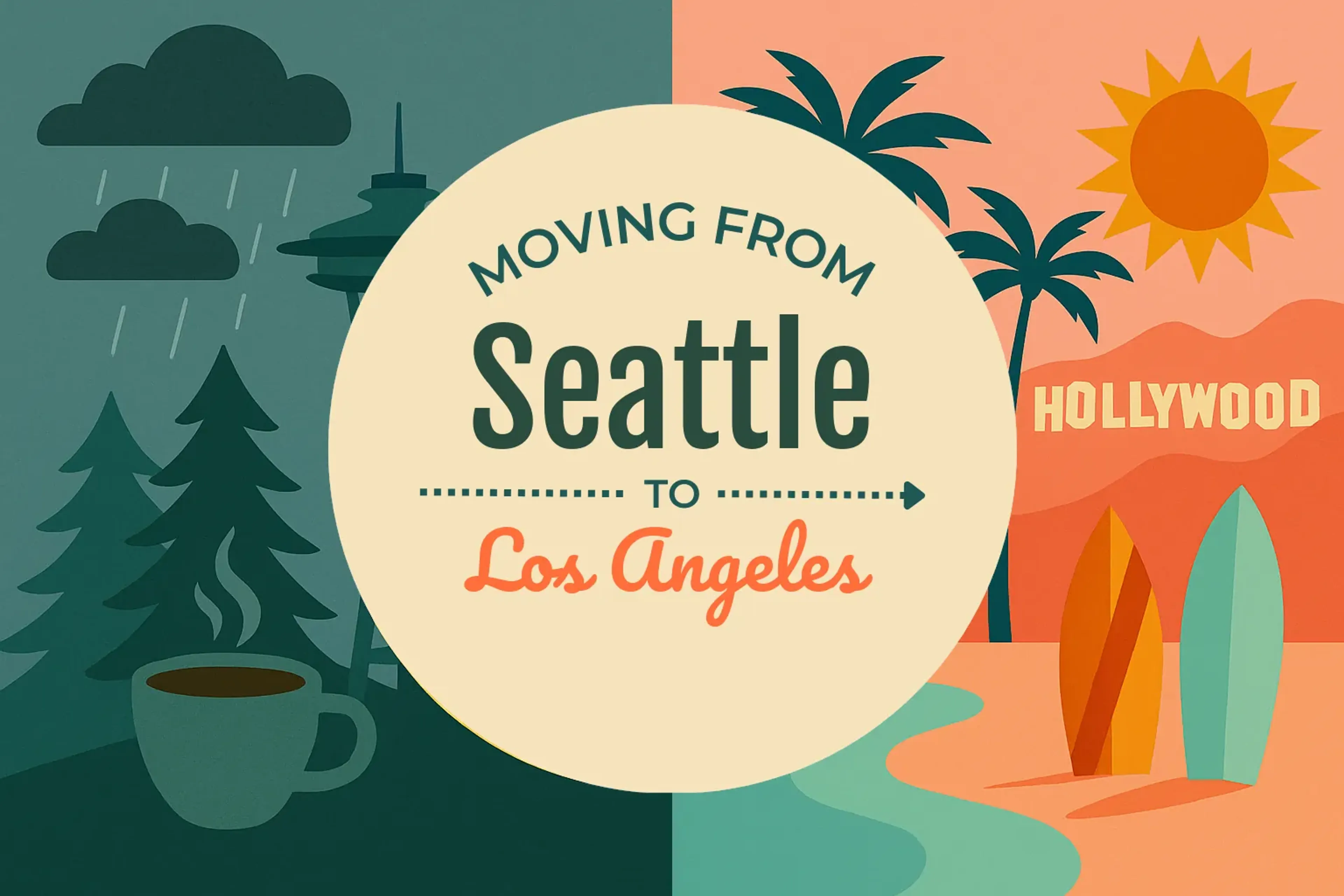Side-by-side comparison of Seattle to Los Angeles moving companies