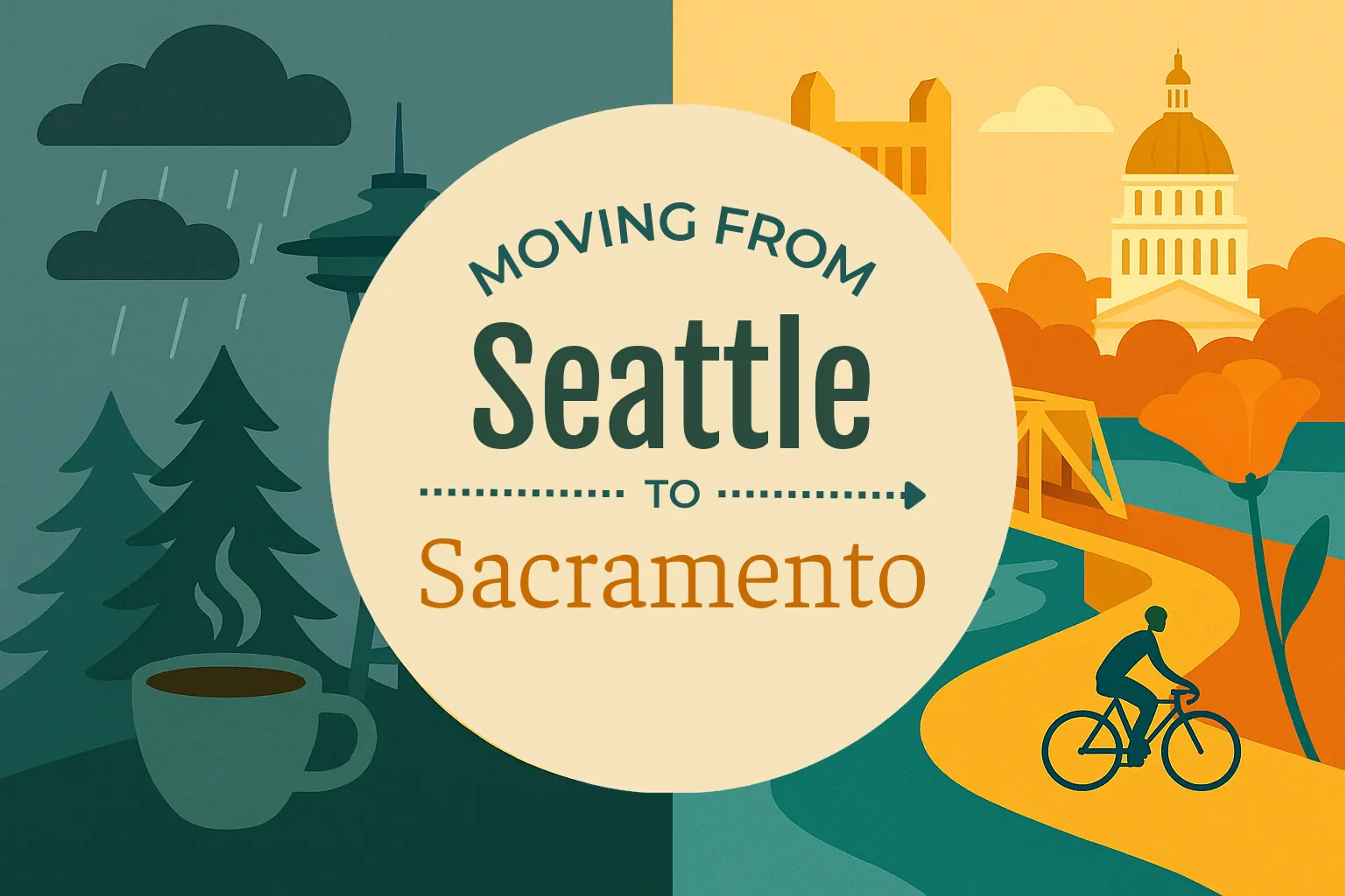 Side-by-side comparison of Seattle to Sacramento moving companies