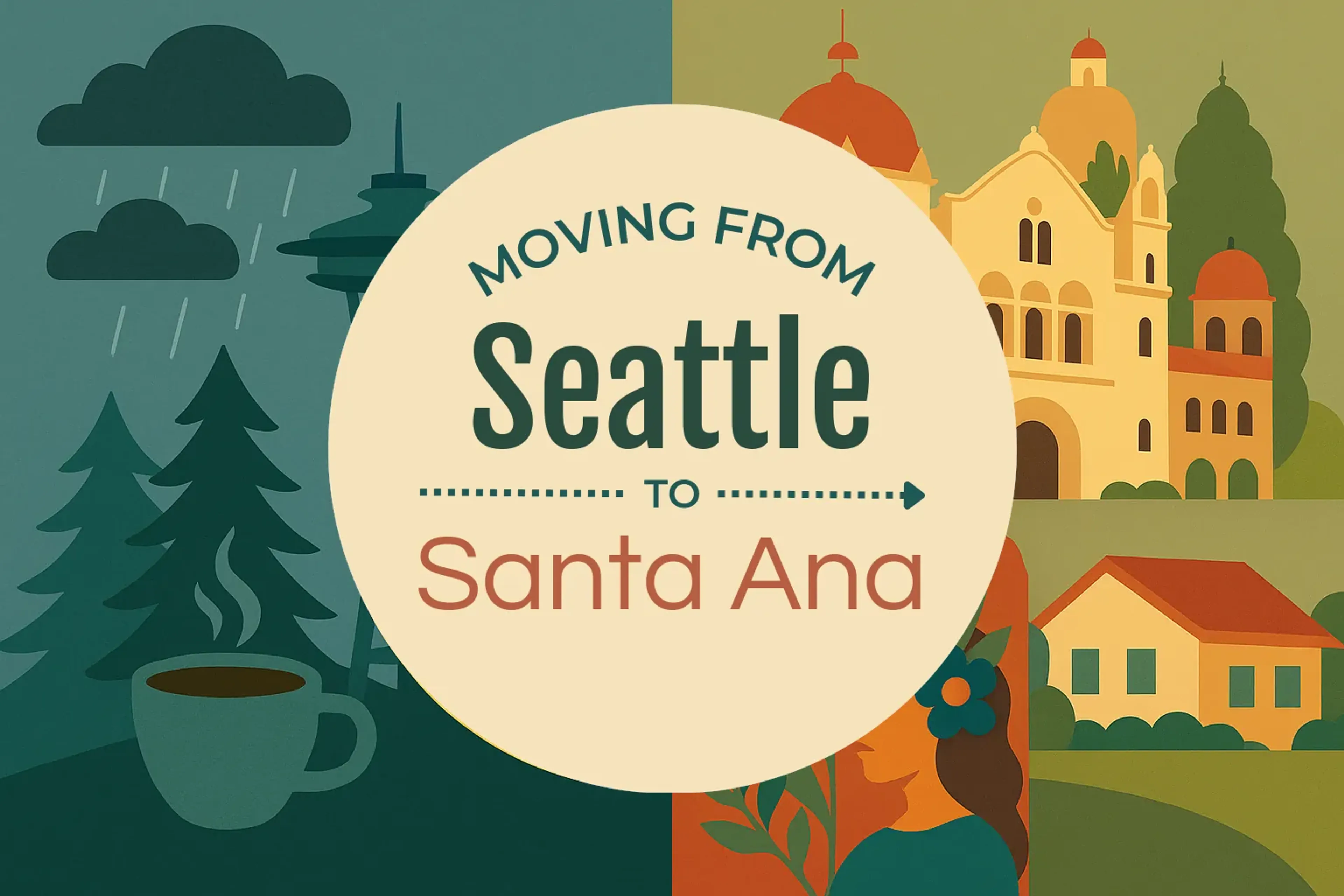 Side-by-side comparison of Seattle to Santa Ana moving companies