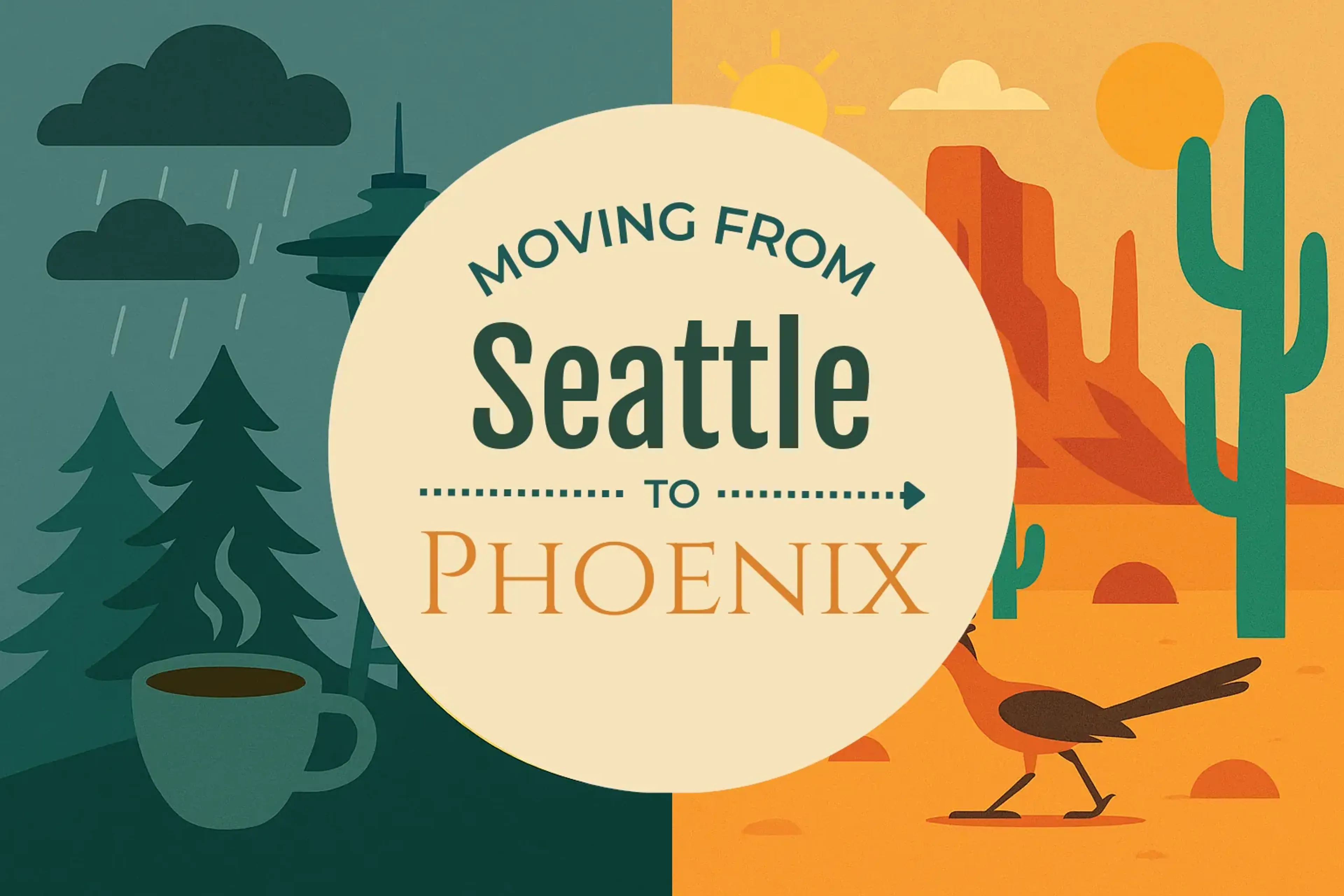 Side-by-side comparison of Seattle to Phoenix moving companies