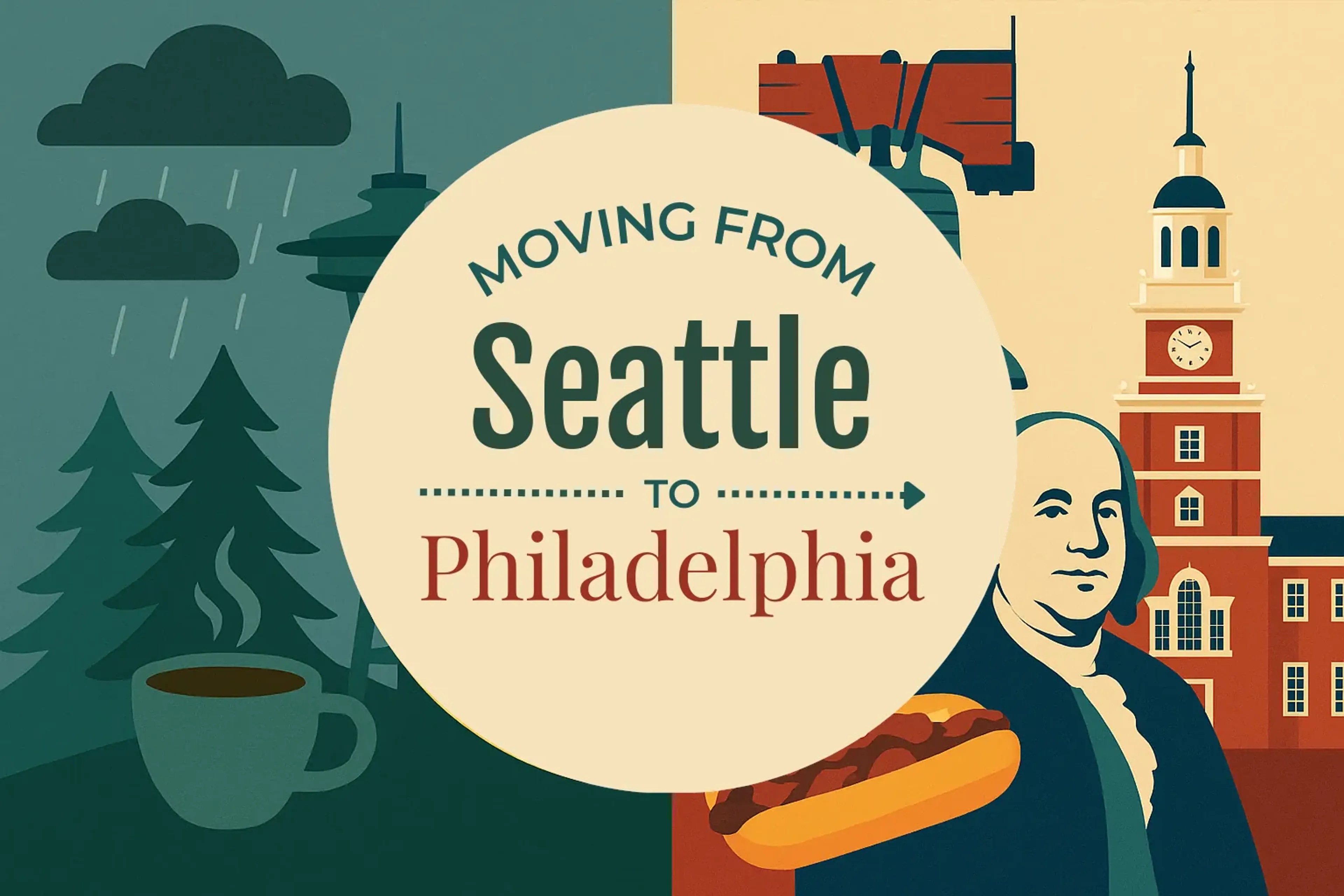 Side-by-side comparison of Seattle to Philadelphia moving companies