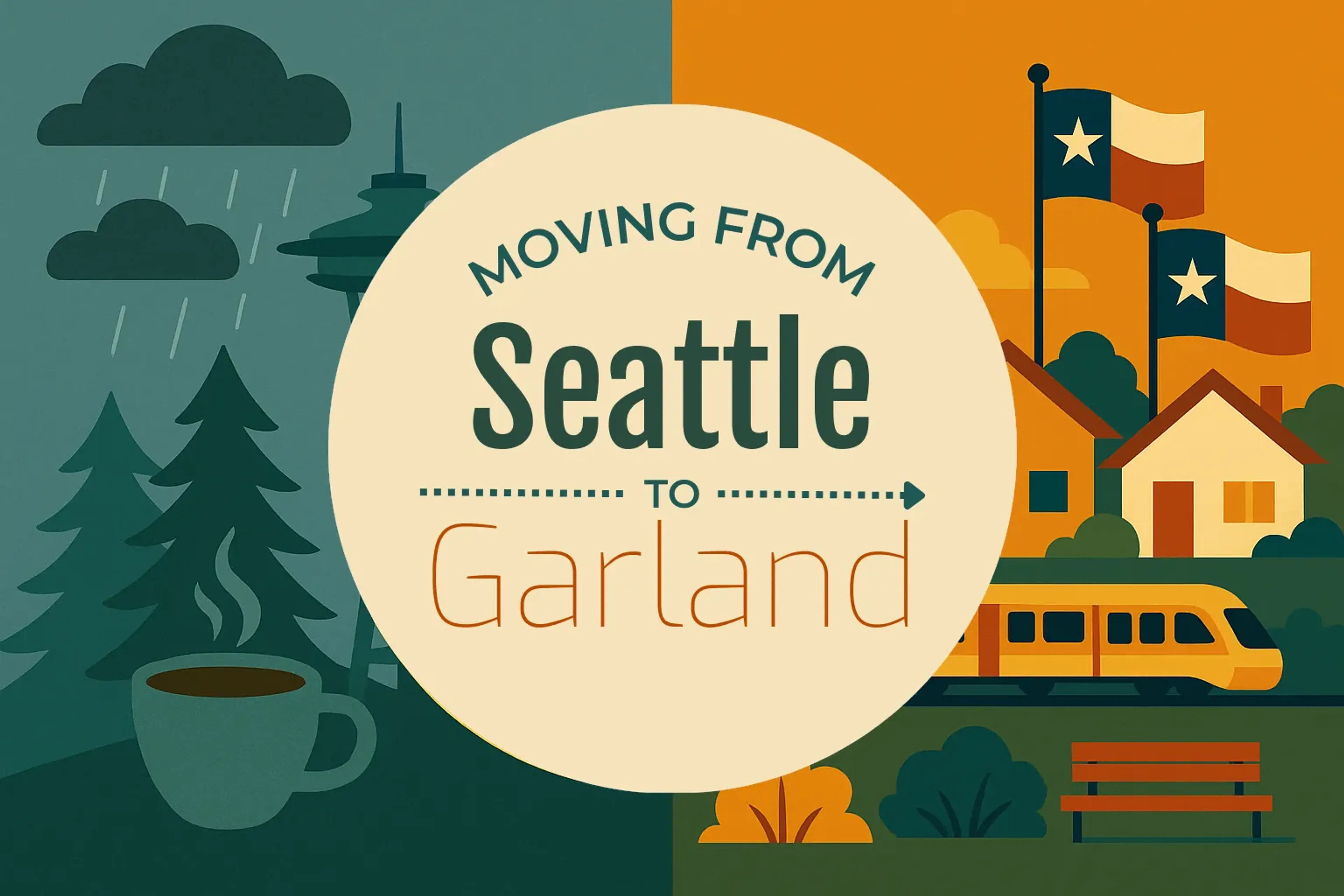 Side-by-side comparison of Seattle to Garland moving companies