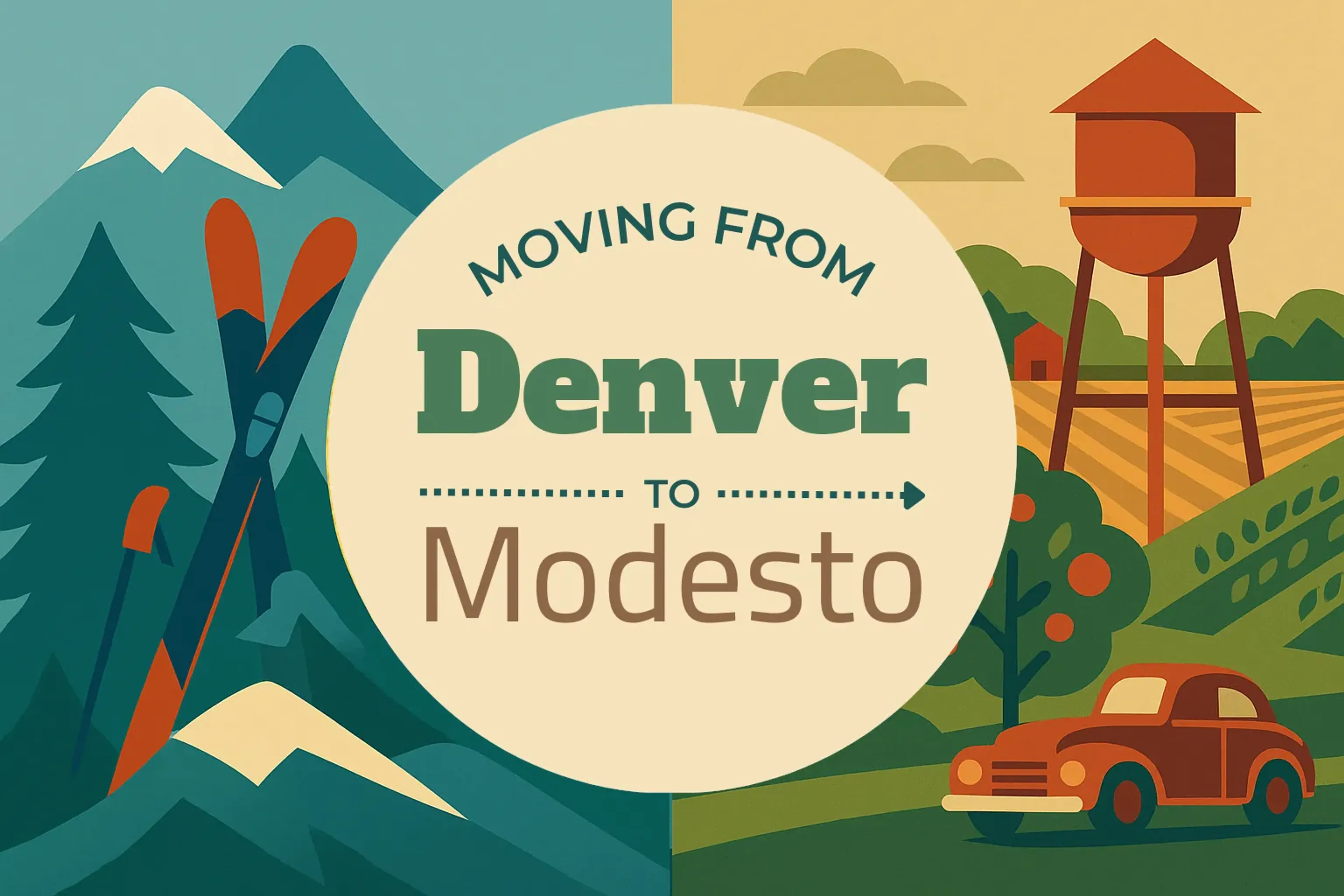 Side-by-side comparison of Denver to Modesto moving companies