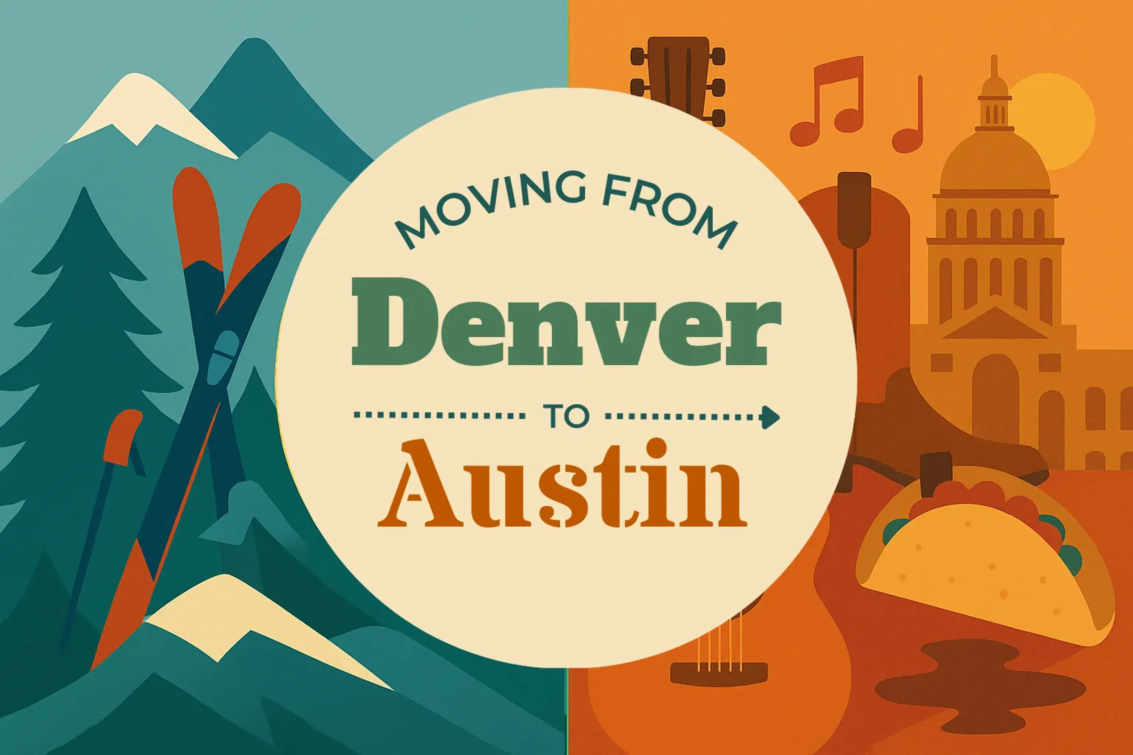 Side-by-side comparison of Denver to Austin moving companies