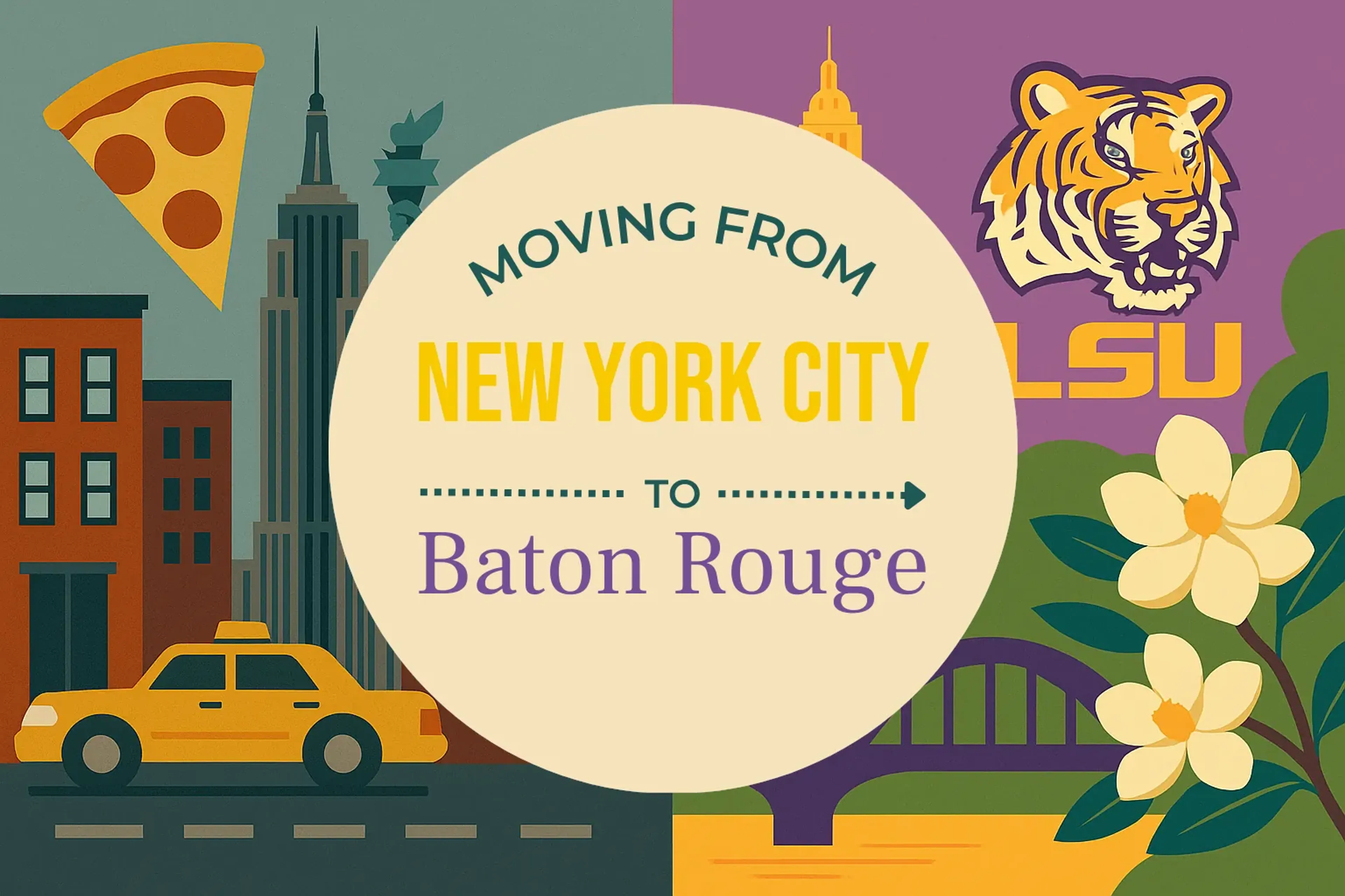 Side-by-side comparison of New York City to Baton Rouge moving companies