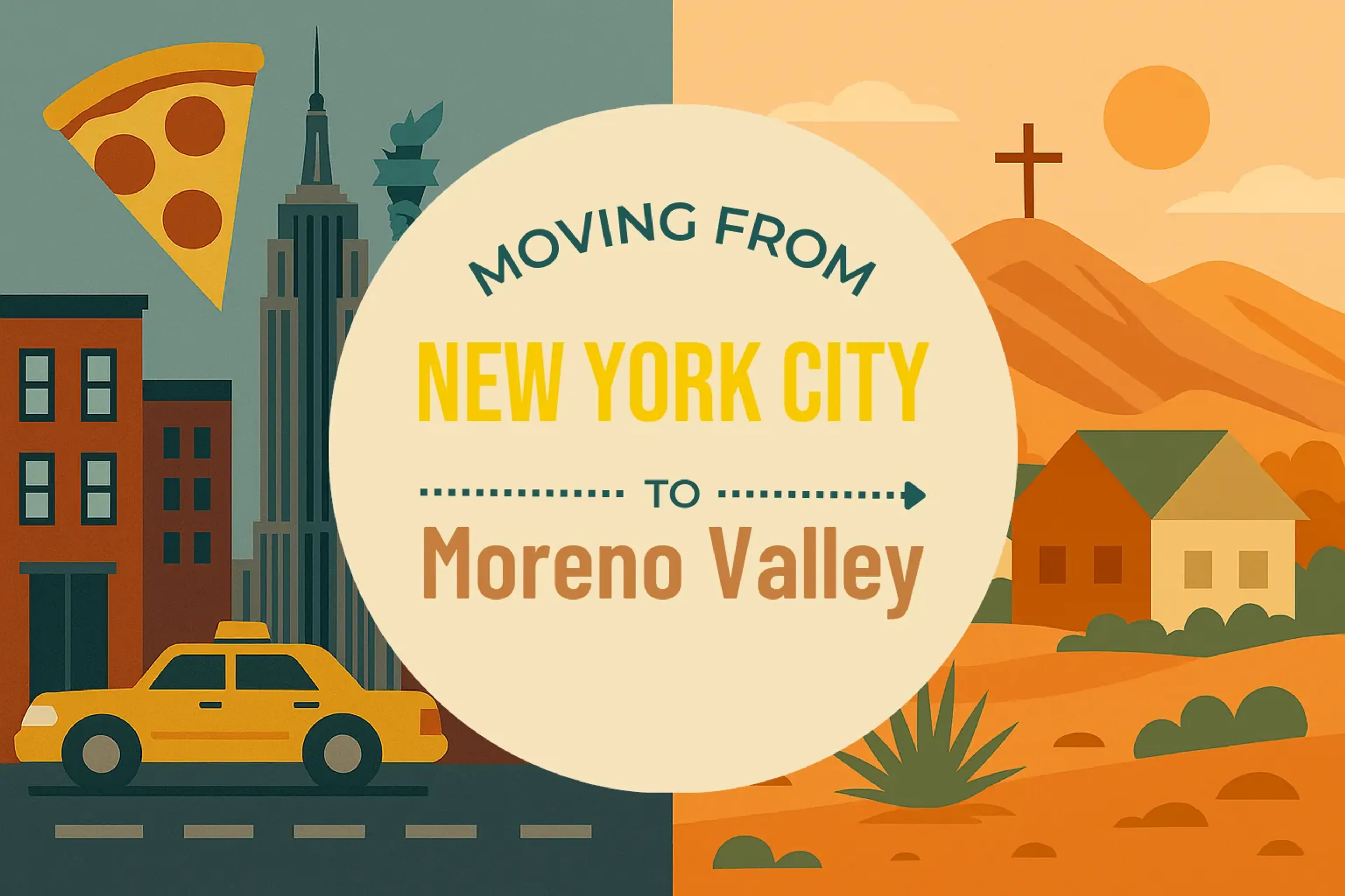 Side-by-side comparison of New York City to Moreno Valley moving companies