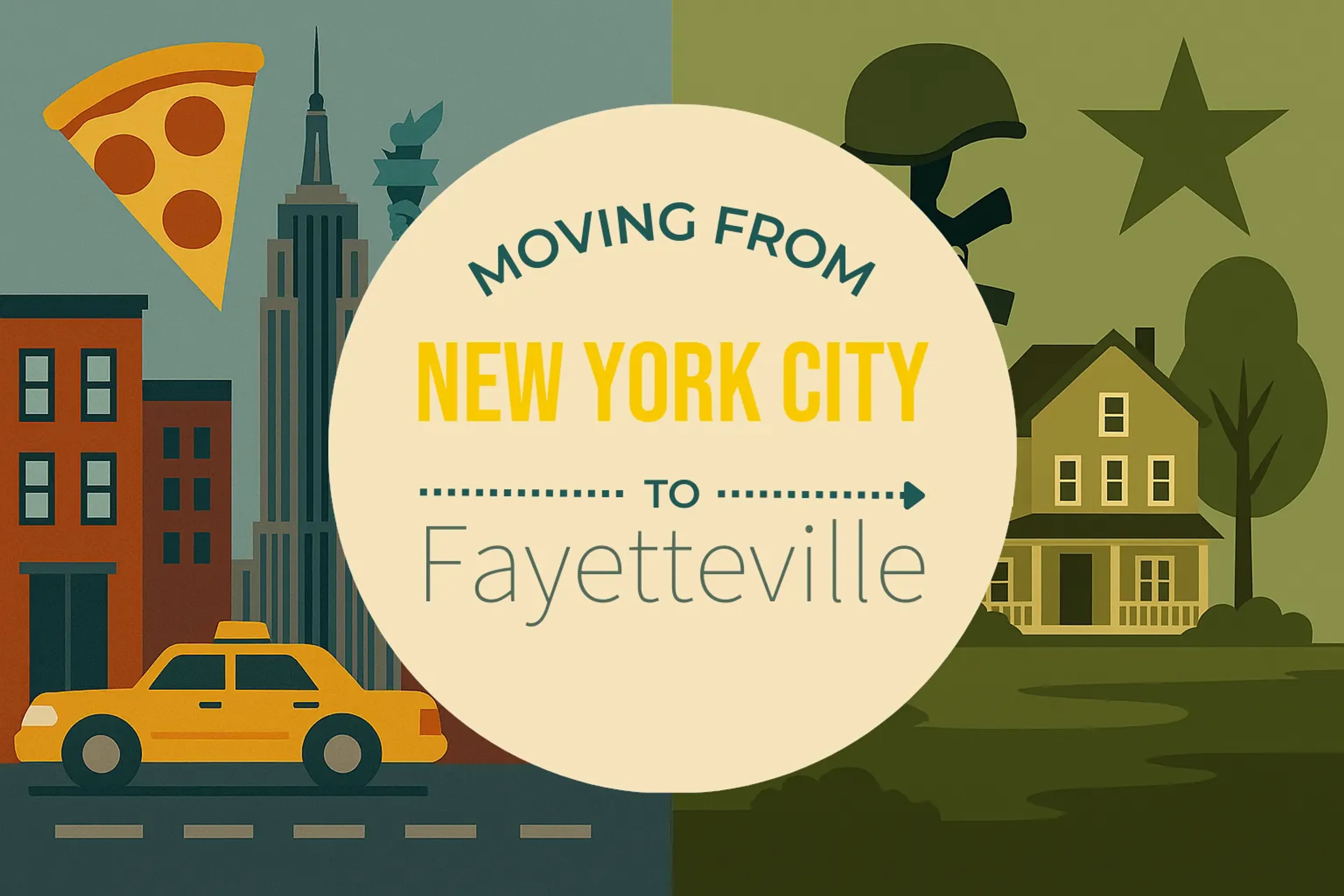 Side-by-side comparison of New York City to Fayetteville moving companies