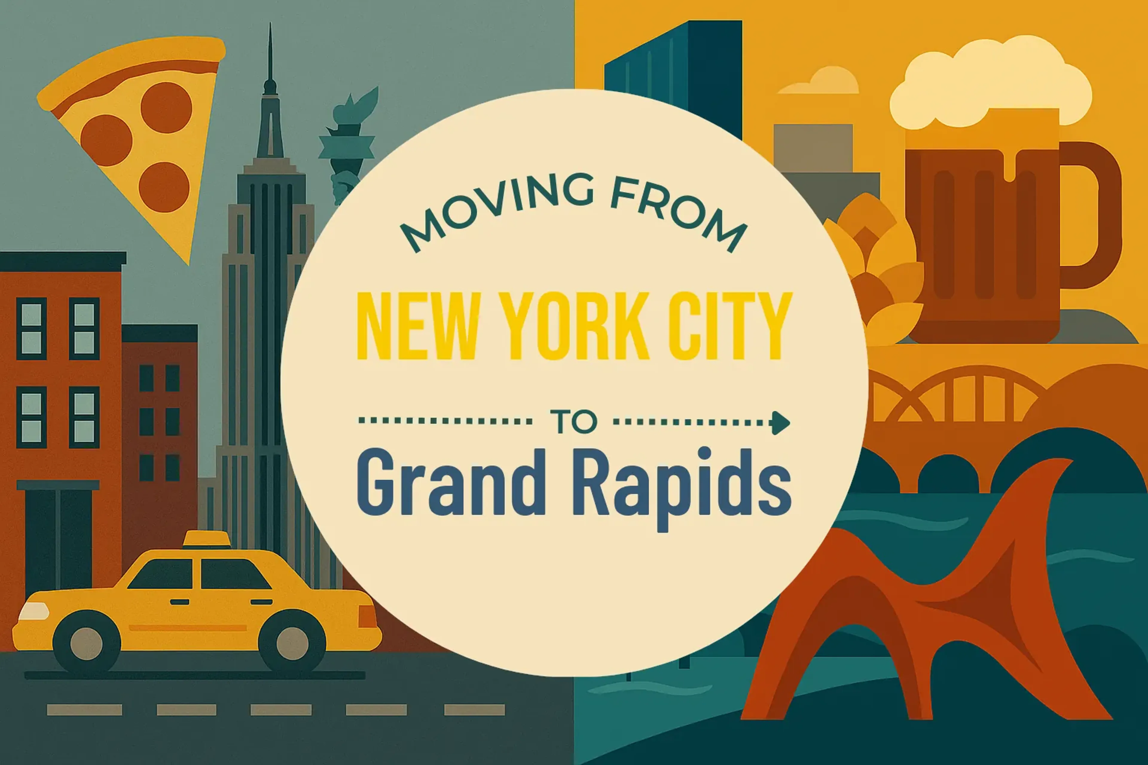Side-by-side comparison of New York City to Grand Rapids moving companies