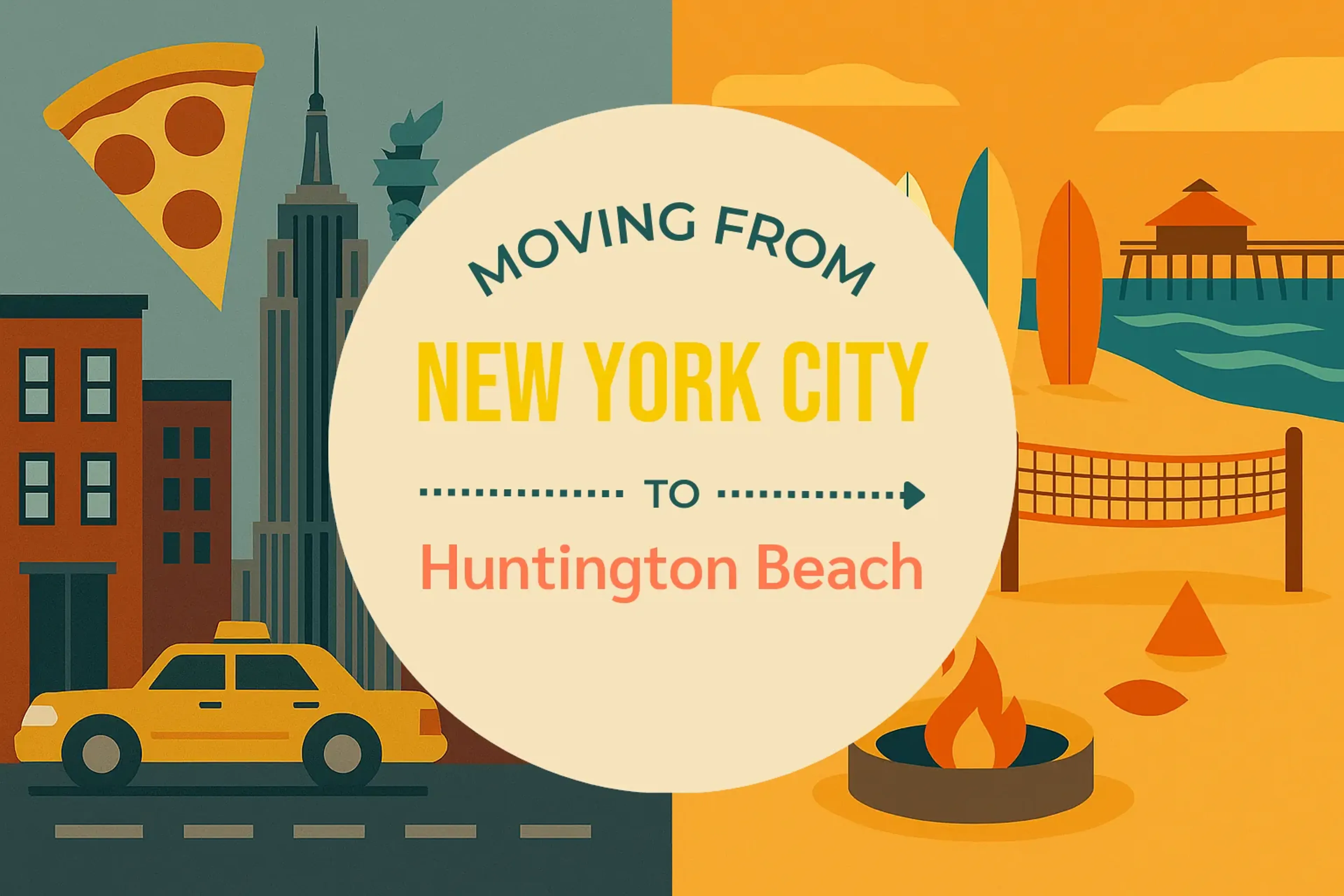 Side-by-side comparison of New York City to Huntington Beach moving companies