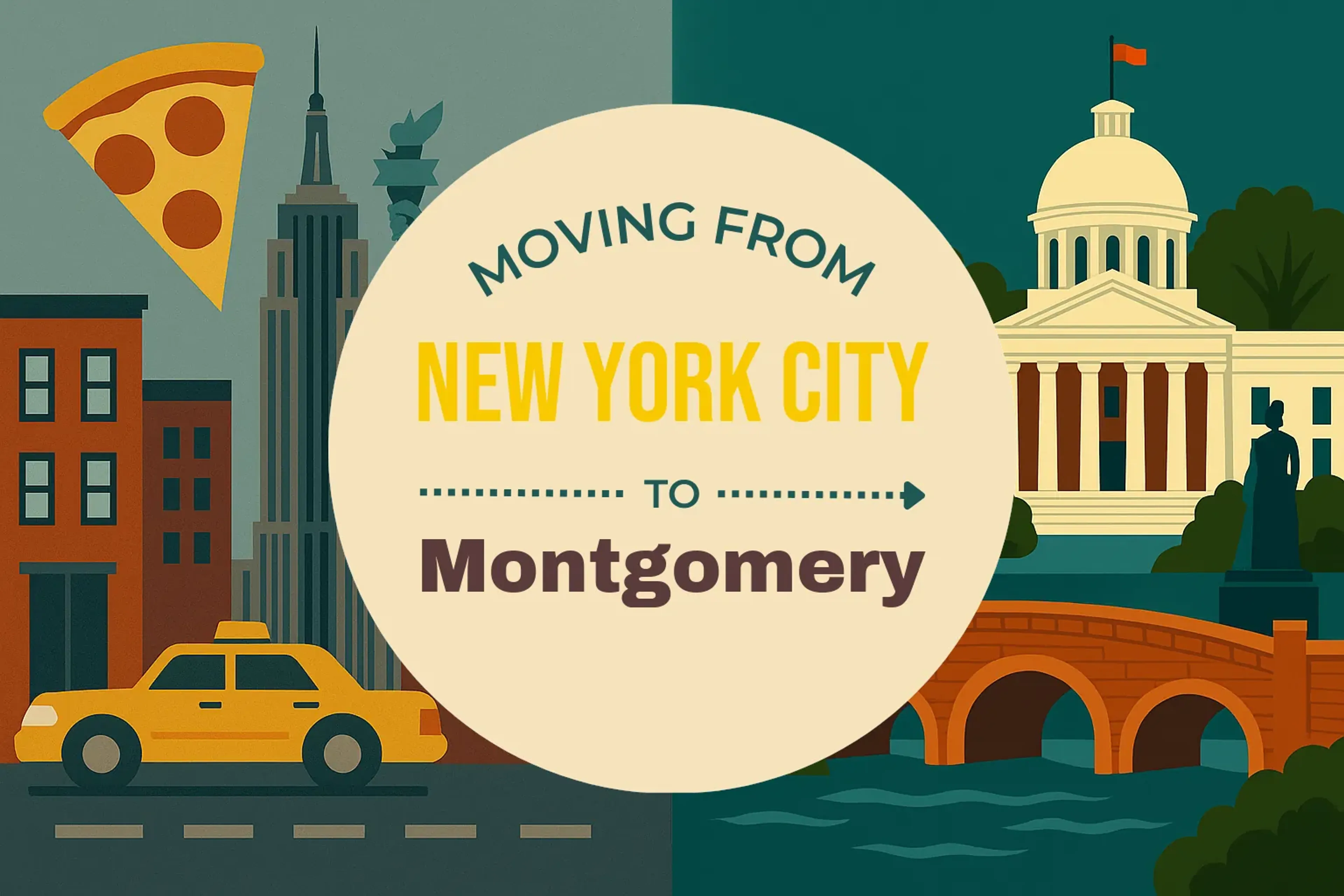 Side-by-side comparison of New York City to Montgomery moving companies