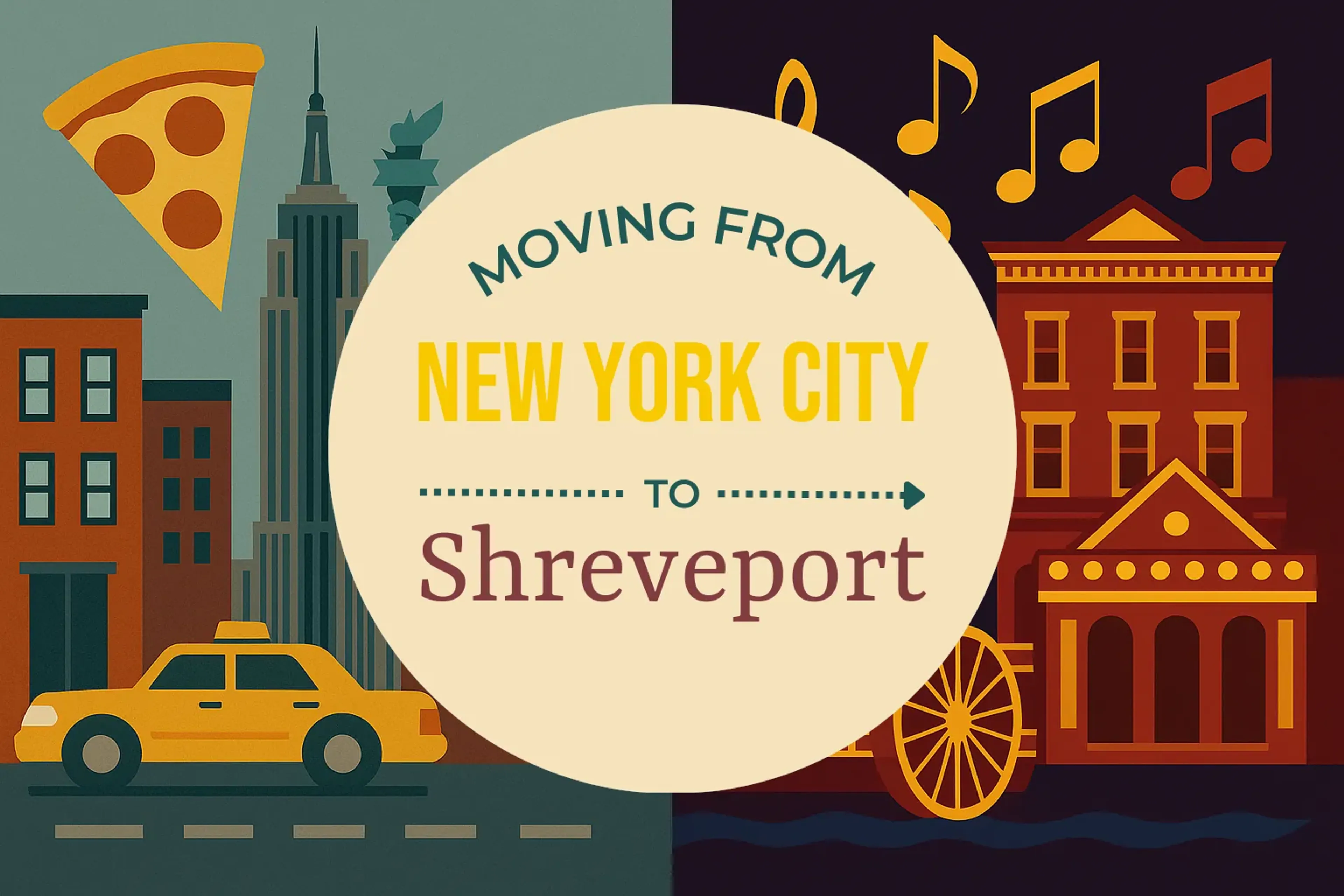 Side-by-side comparison of New York City to Shreveport moving companies