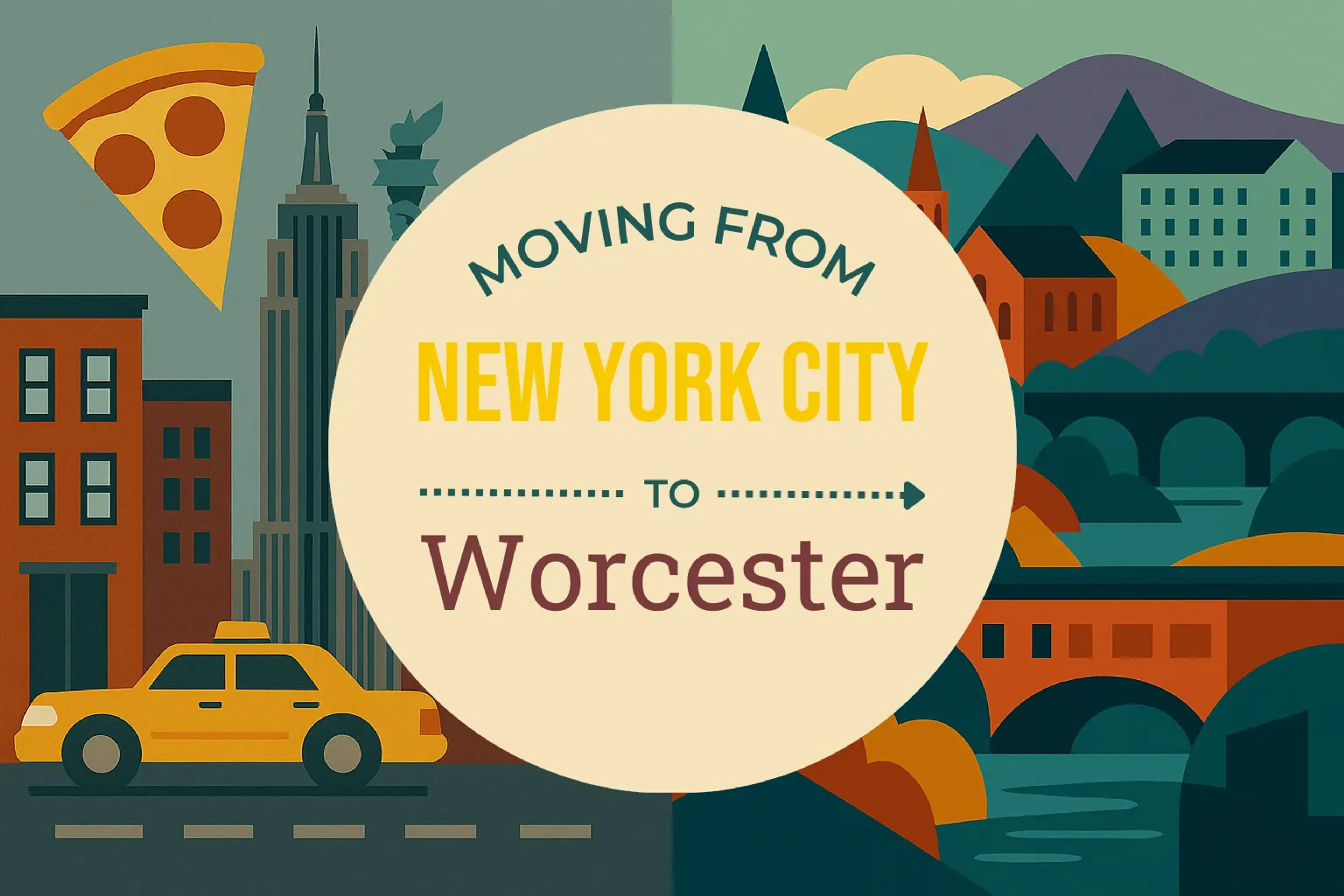 Side-by-side comparison of New York City to Worcester moving companies