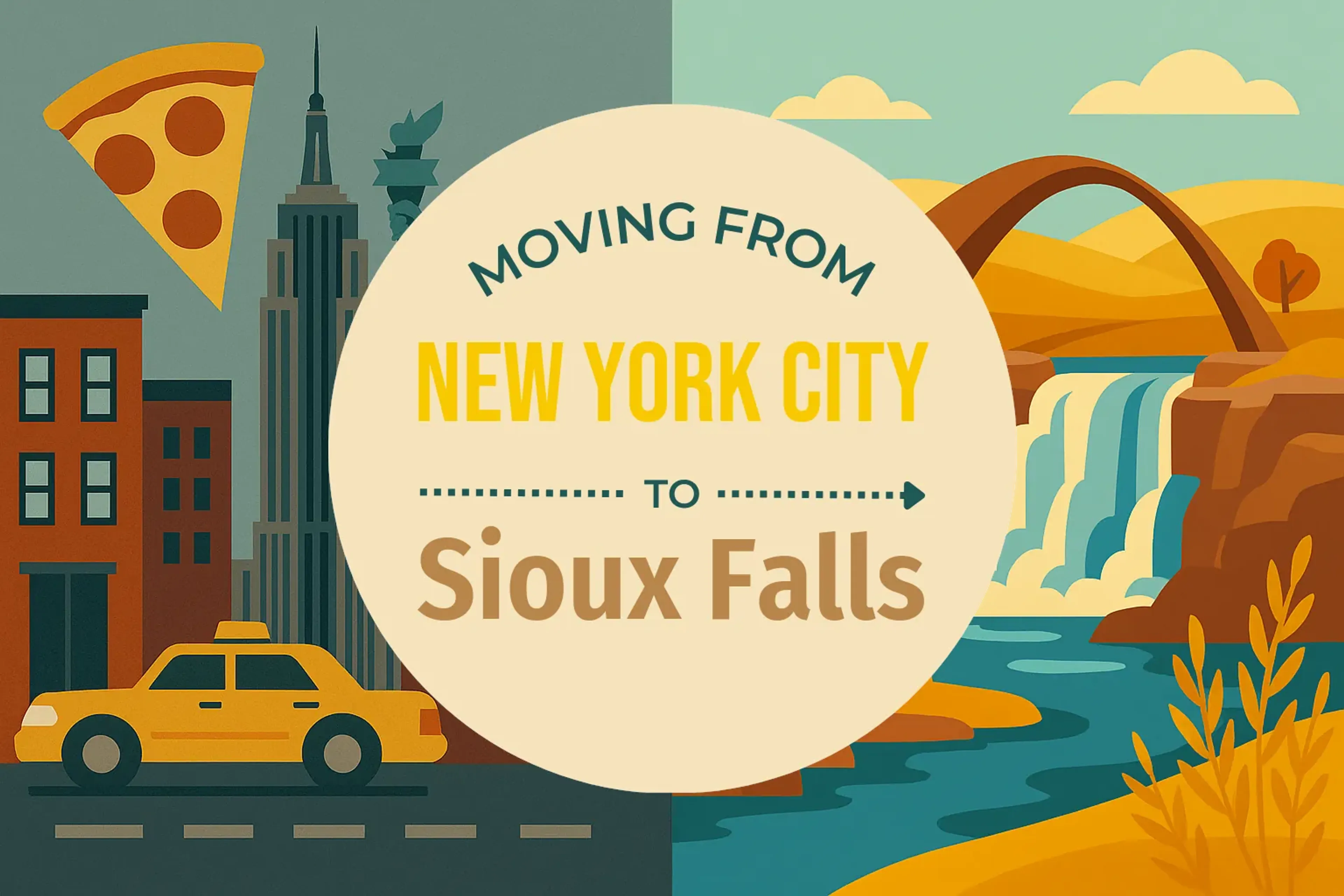 Side-by-side comparison of New York City to Sioux Falls moving companies