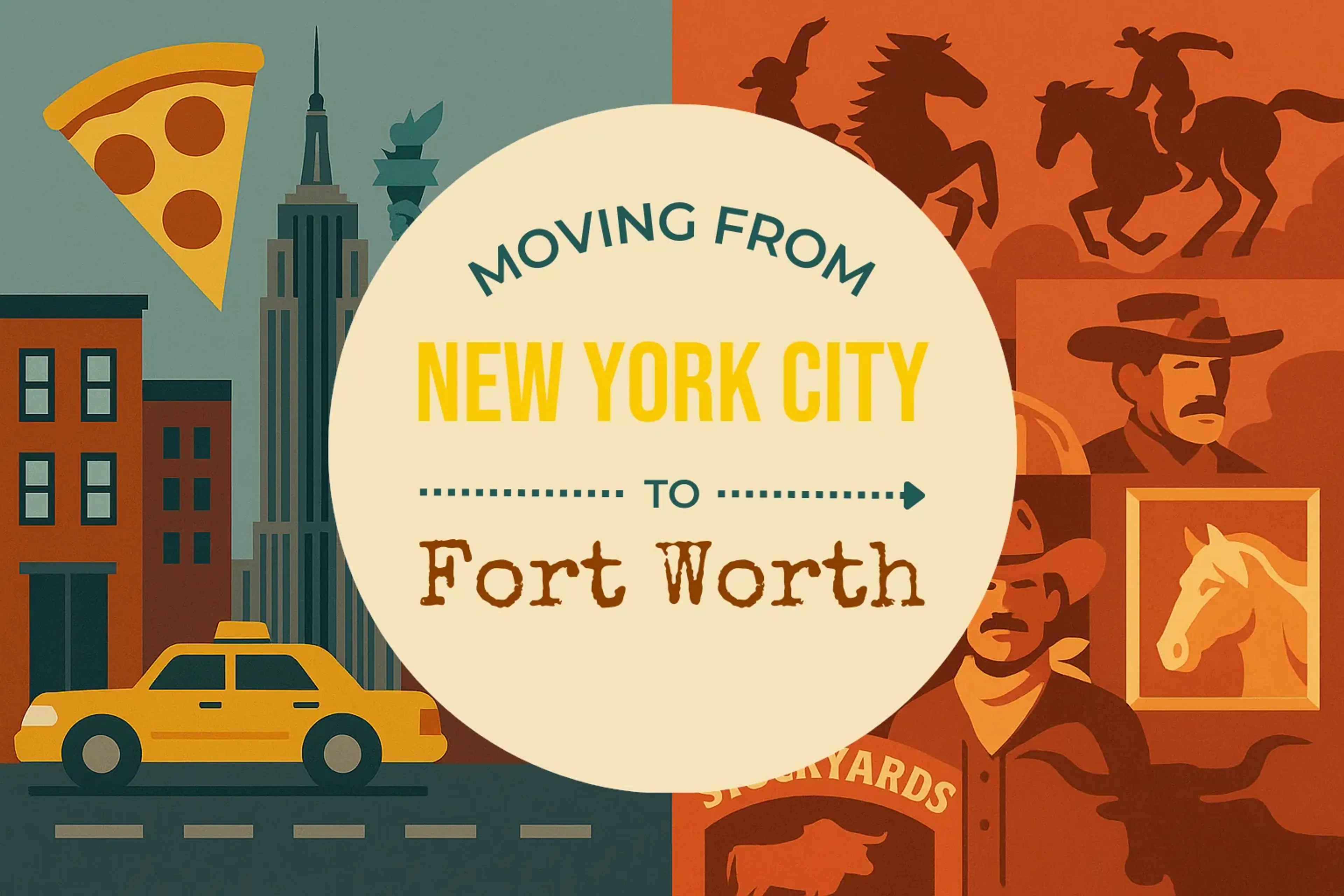 Side-by-side comparison of New York City to Fort Worth moving companies
