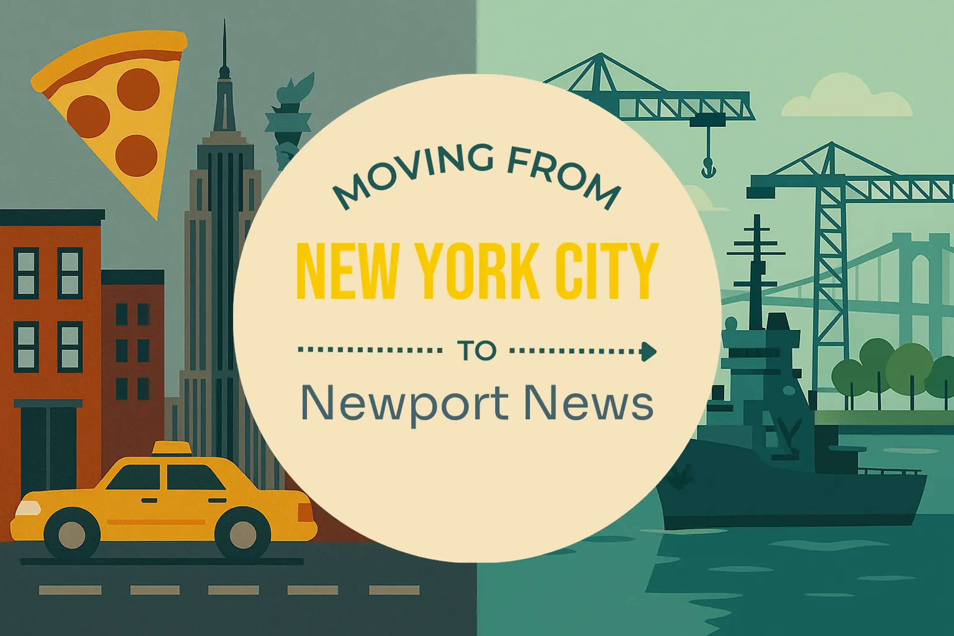 Side-by-side comparison of New York City to Newport News moving companies