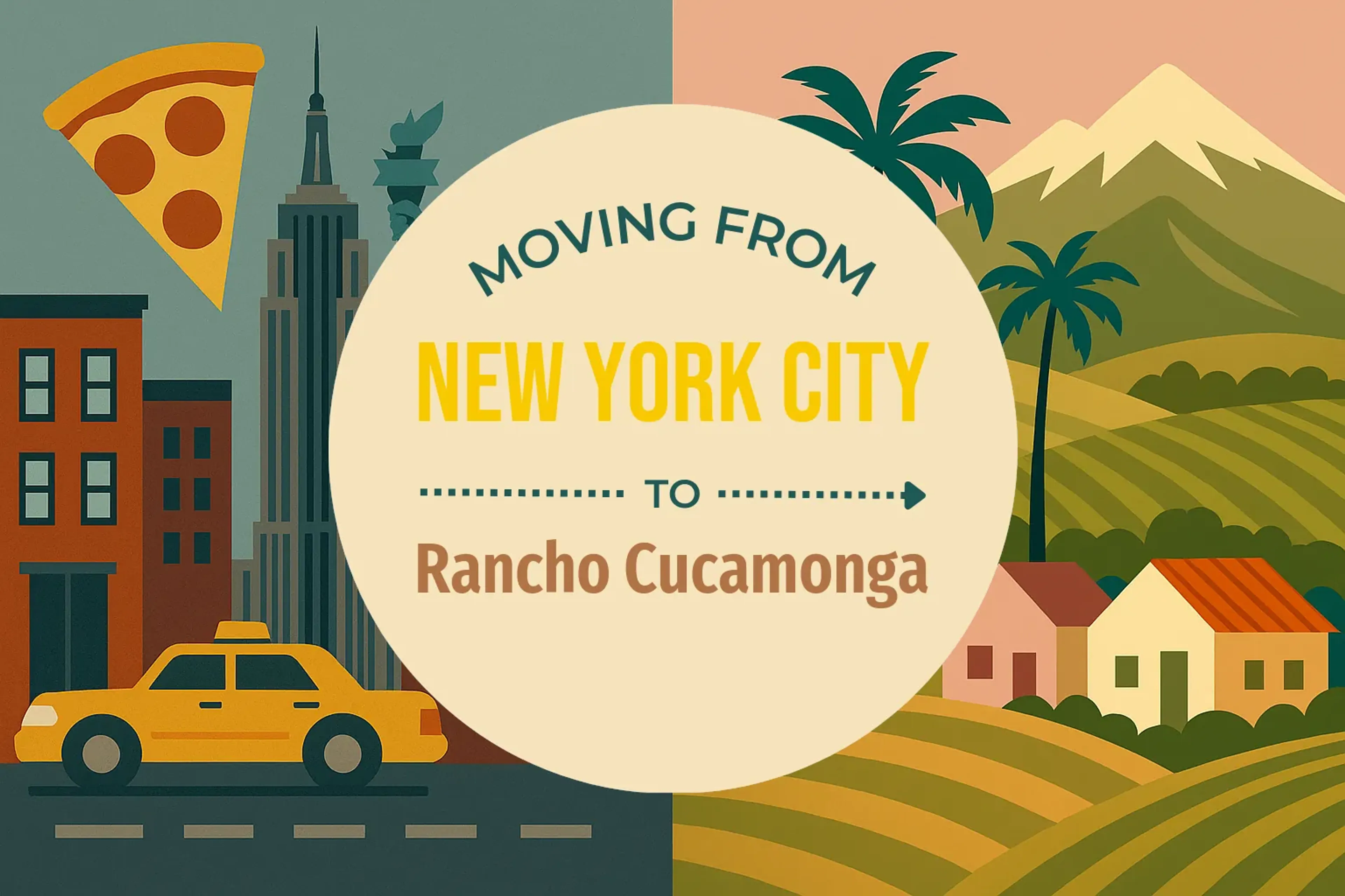 Side-by-side comparison of New York City to Rancho Cucamonga moving companies