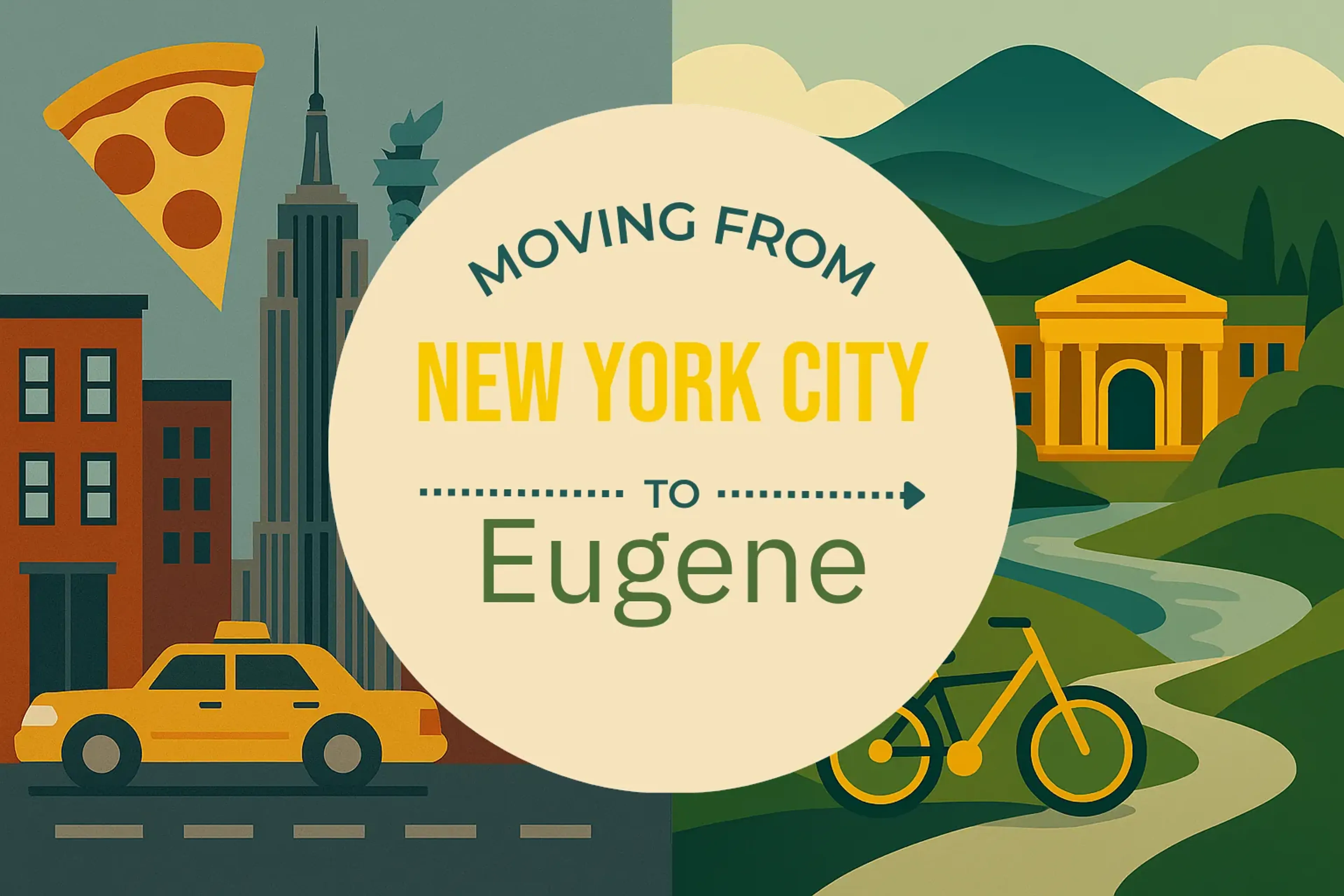 Side-by-side comparison of New York City to Eugene moving companies