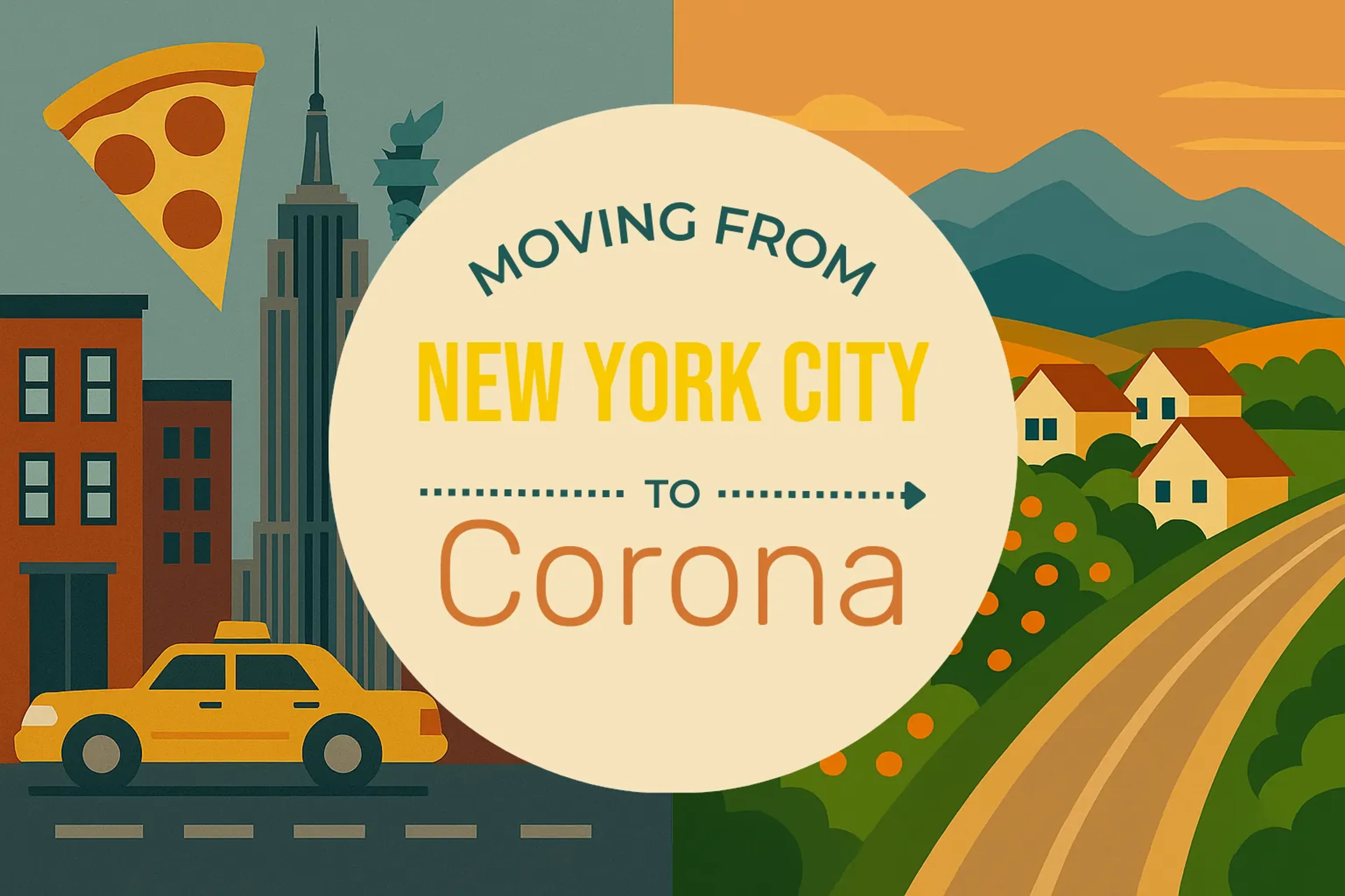 Side-by-side comparison of New York City to Corona moving companies