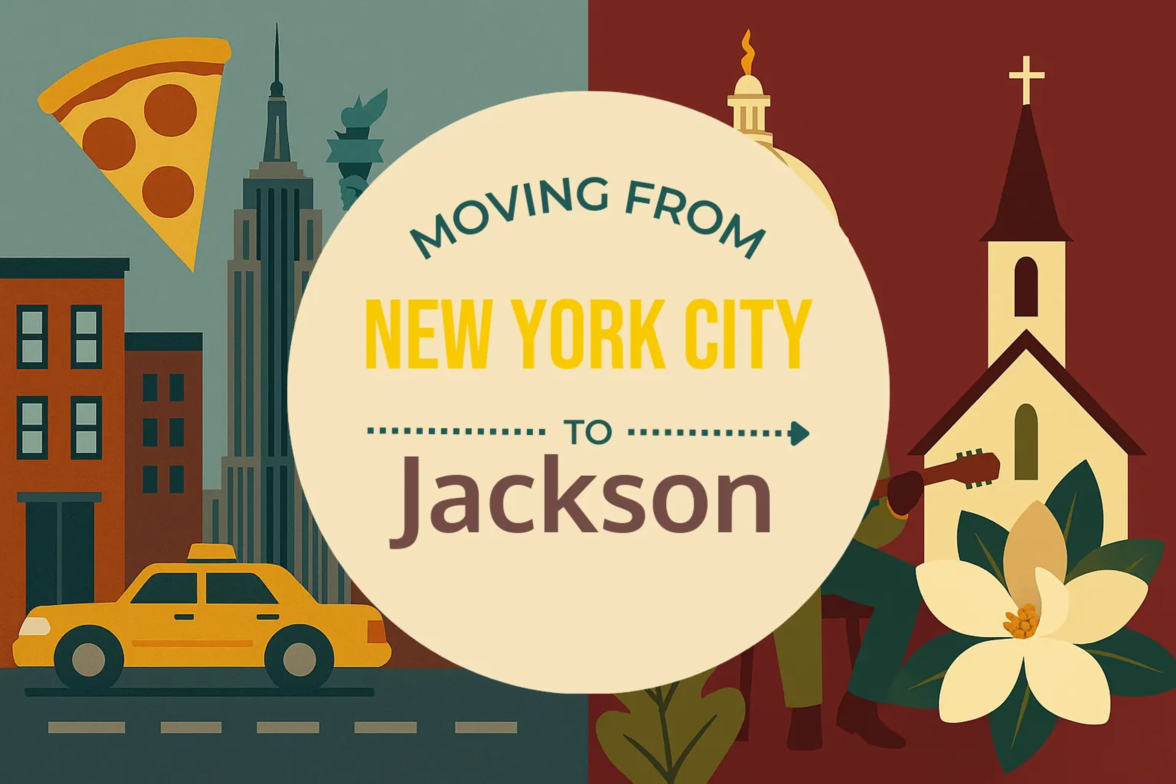 Side-by-side comparison of New York City to Jackson moving companies