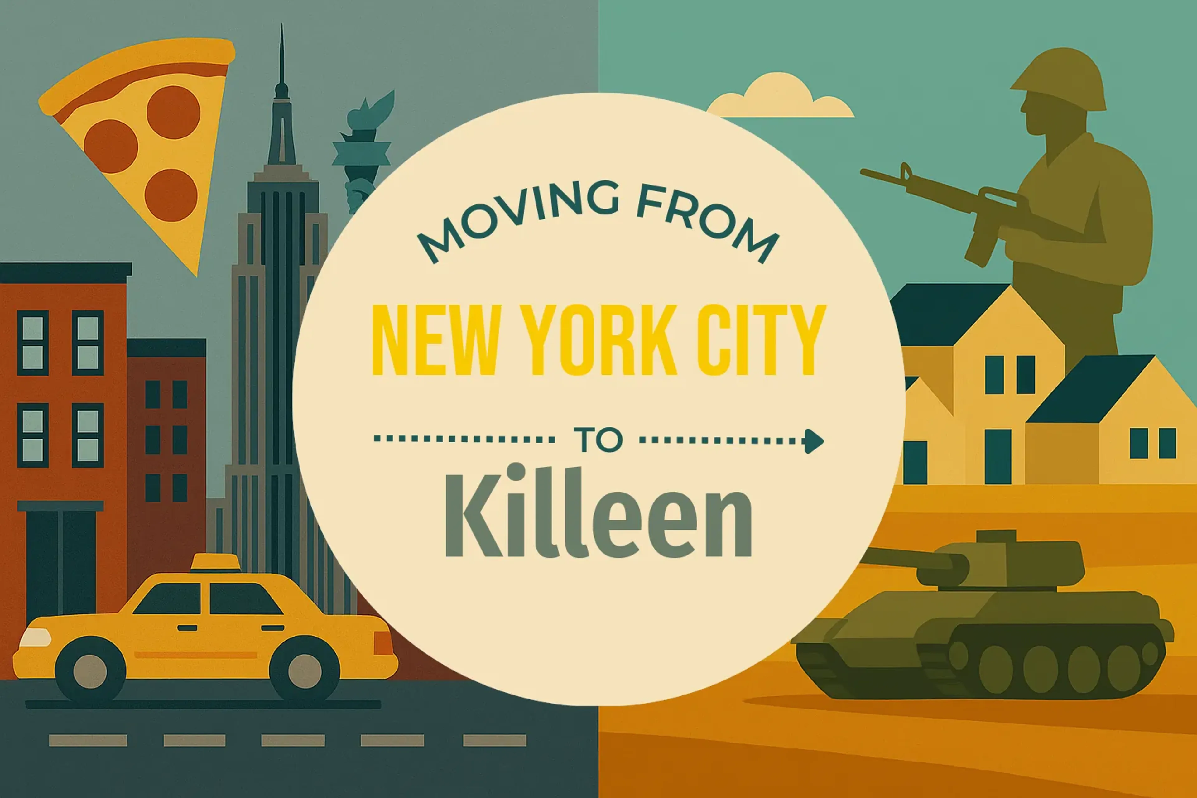 Side-by-side comparison of New York City to Killeen moving companies