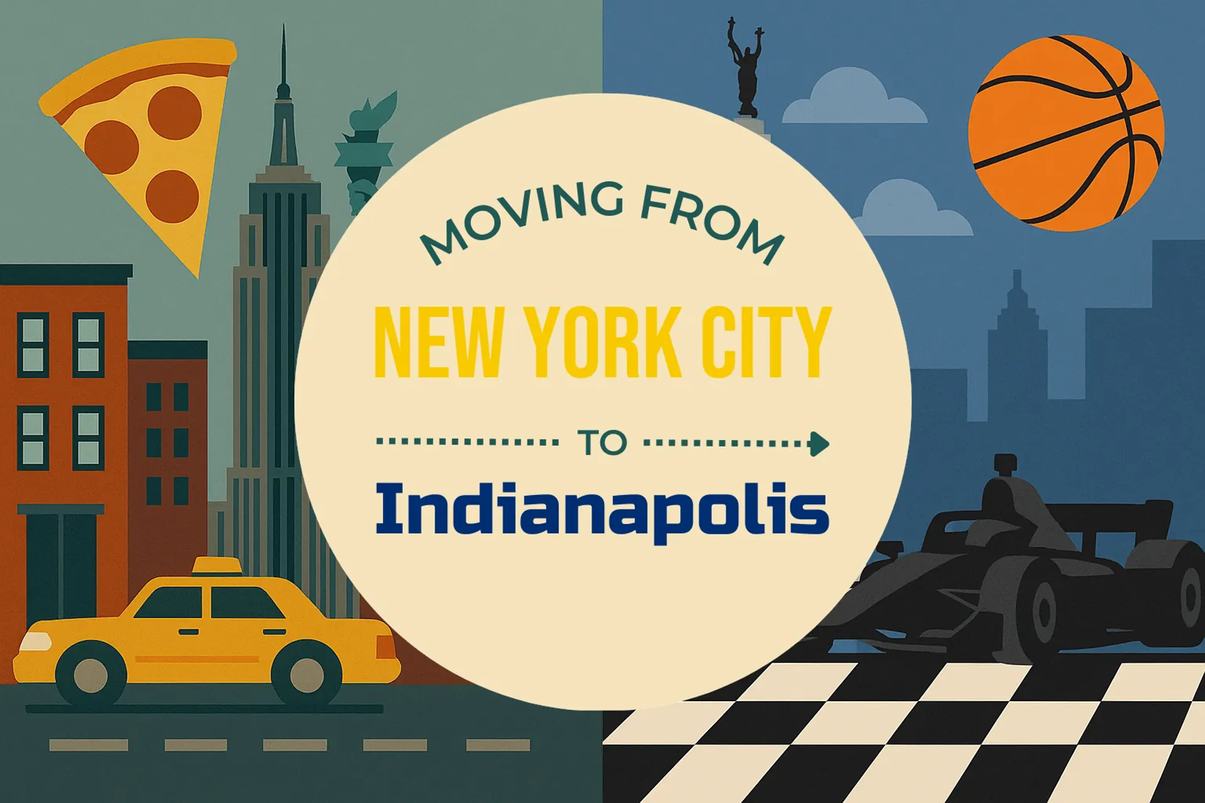 Side-by-side comparison of New York City to Indianapolis moving companies