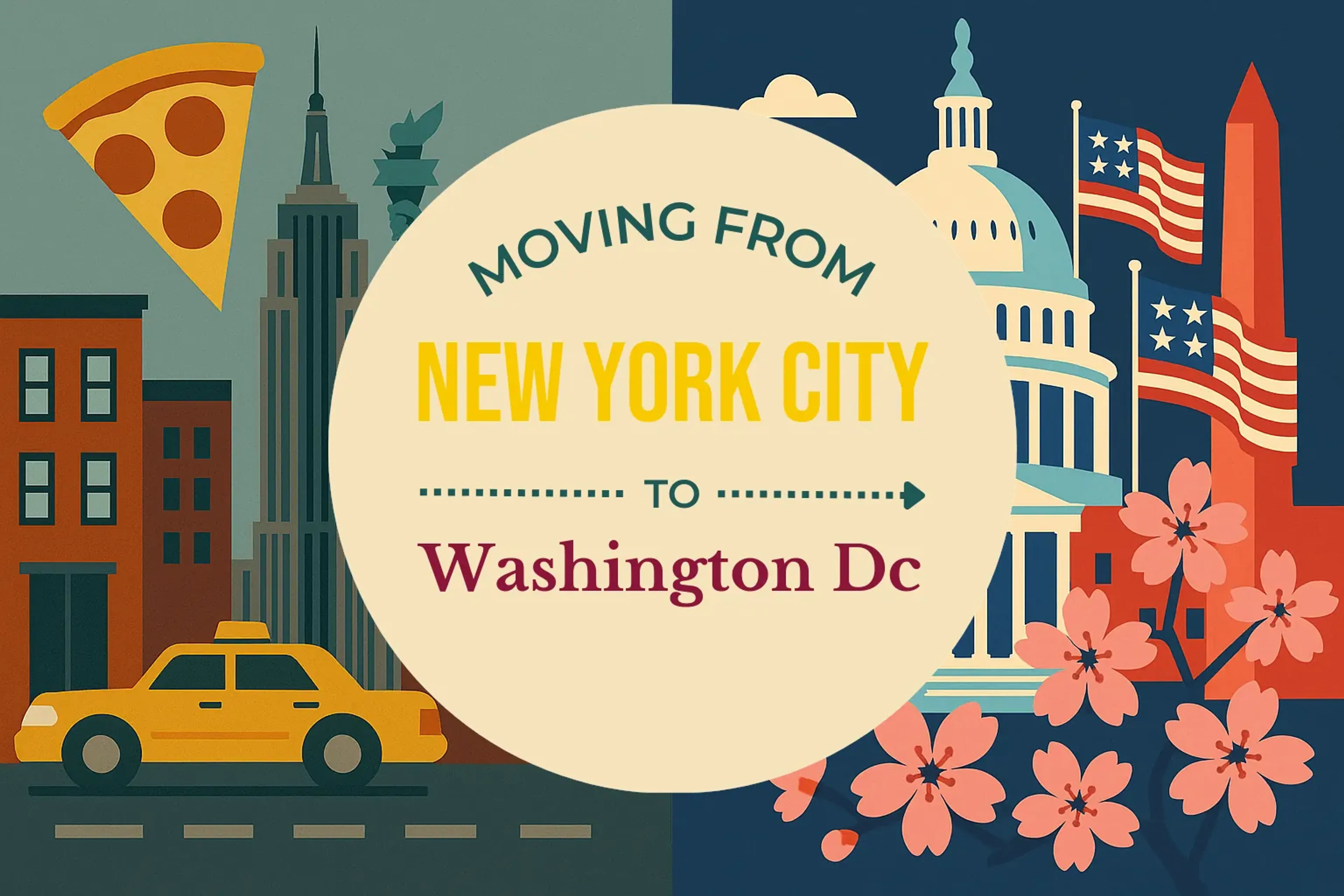Side-by-side comparison of New York City to Washington DC moving companies