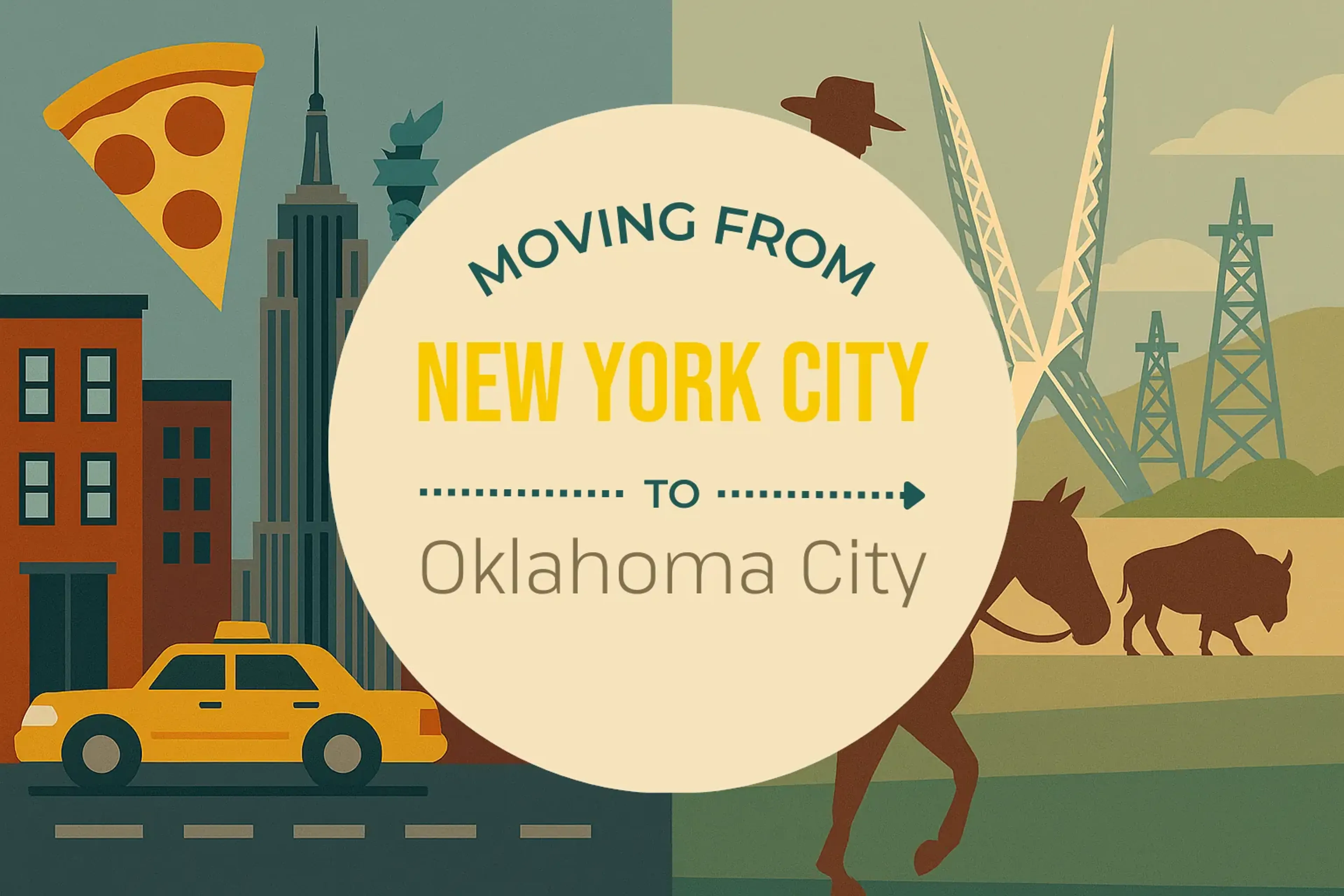 Side-by-side comparison of New York City to Oklahoma City moving companies