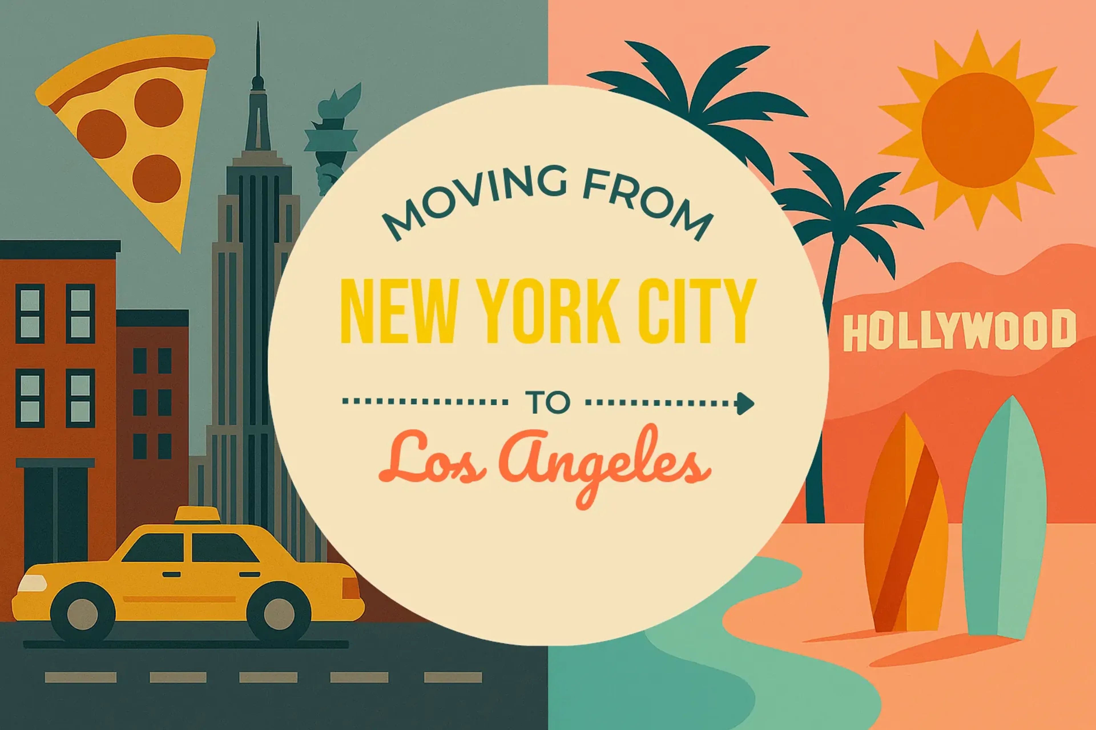 Side-by-side comparison of New York City to Los Angeles moving companies
