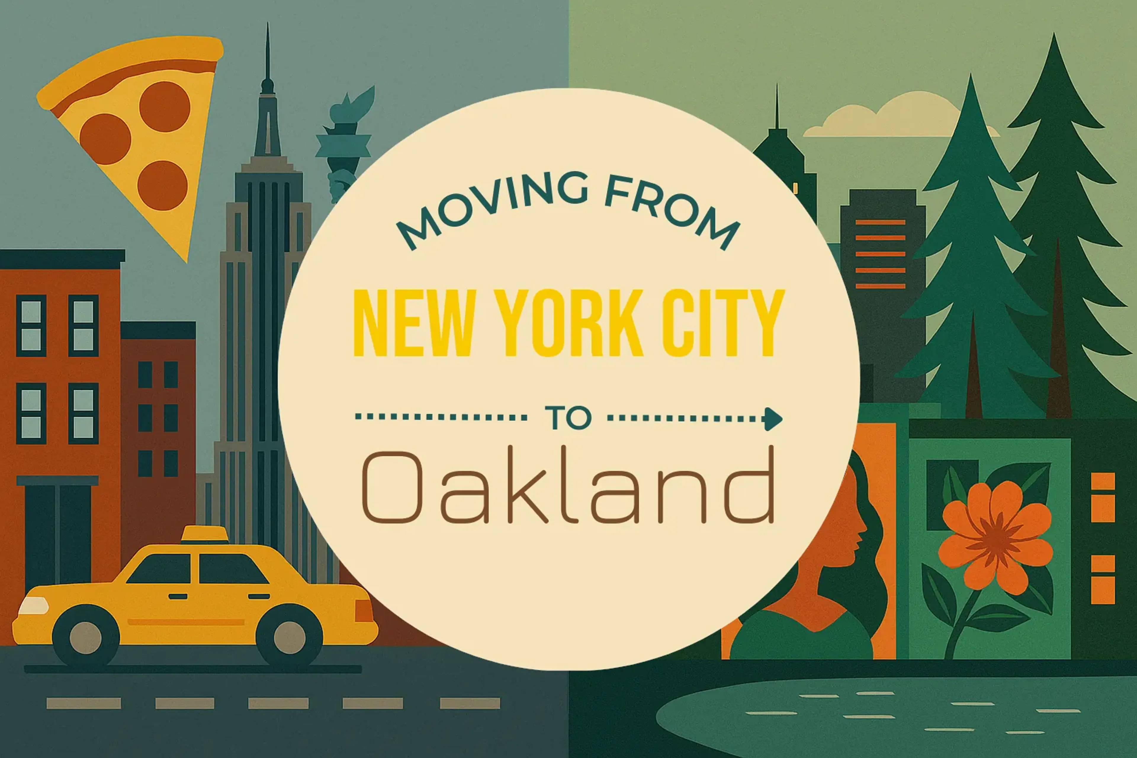 Side-by-side comparison of New York City to Oakland moving companies