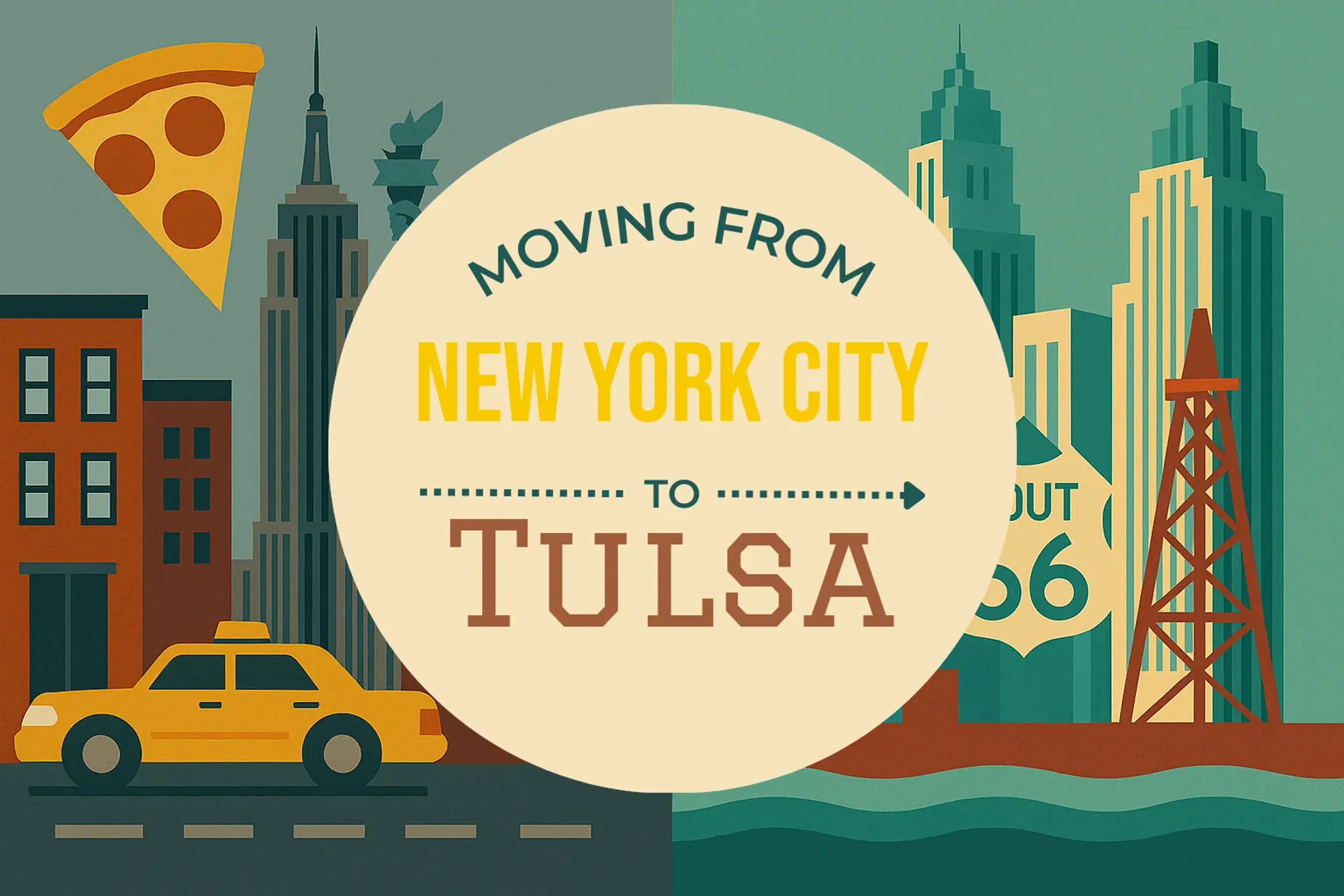 Side-by-side comparison of New York City to Tulsa moving companies