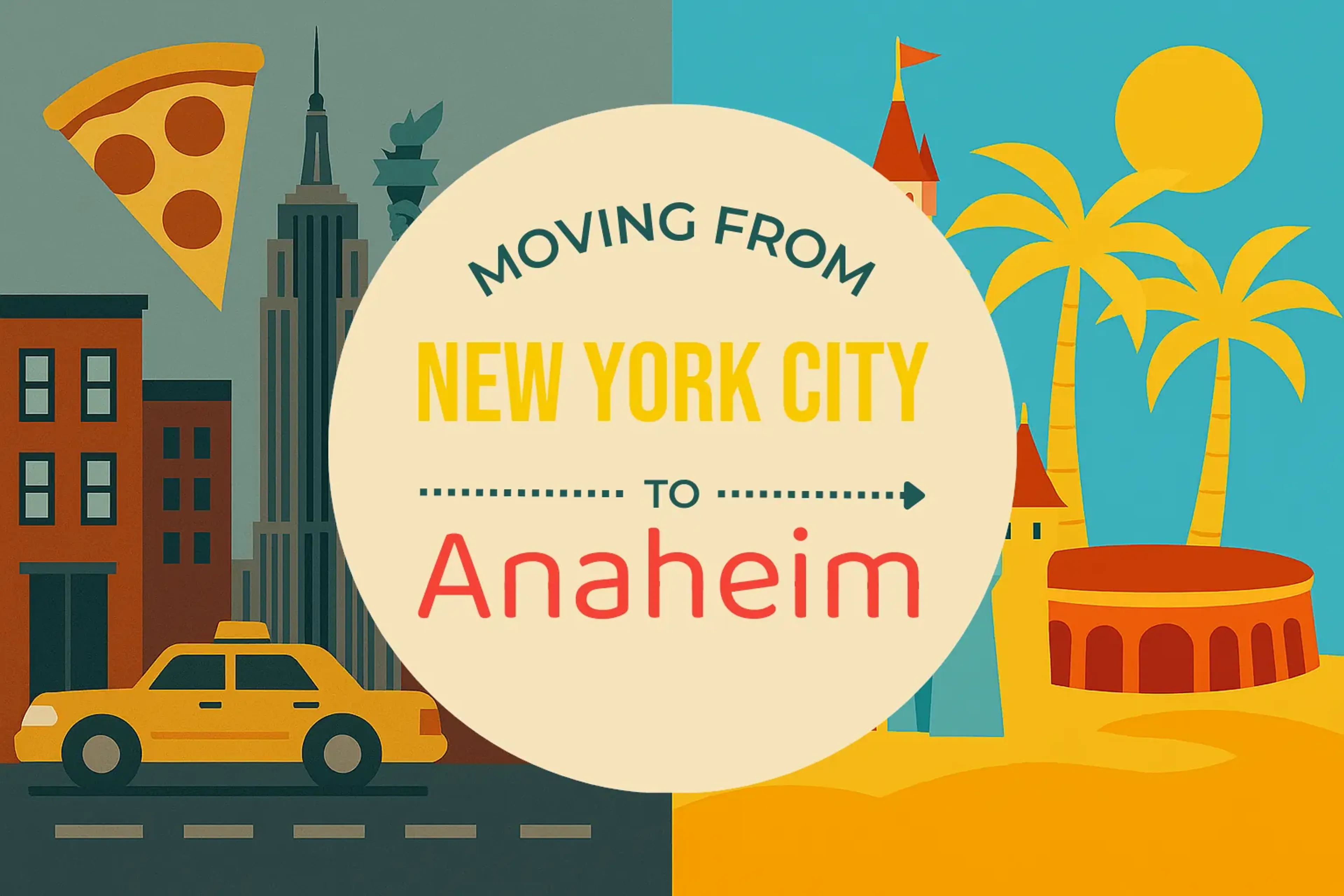 Side-by-side comparison of New York City to Anaheim moving companies