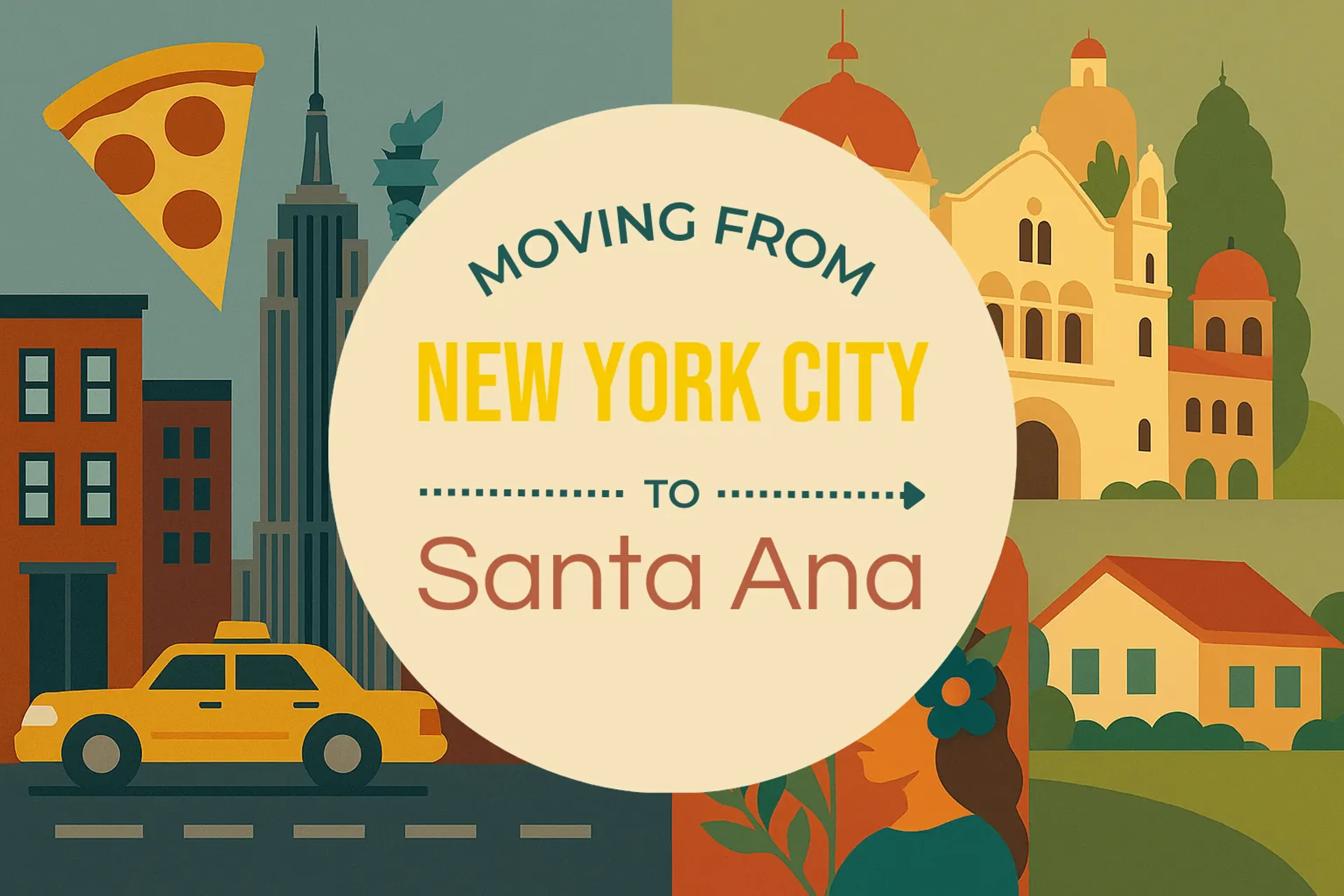Side-by-side comparison of New York City to Santa Ana moving companies