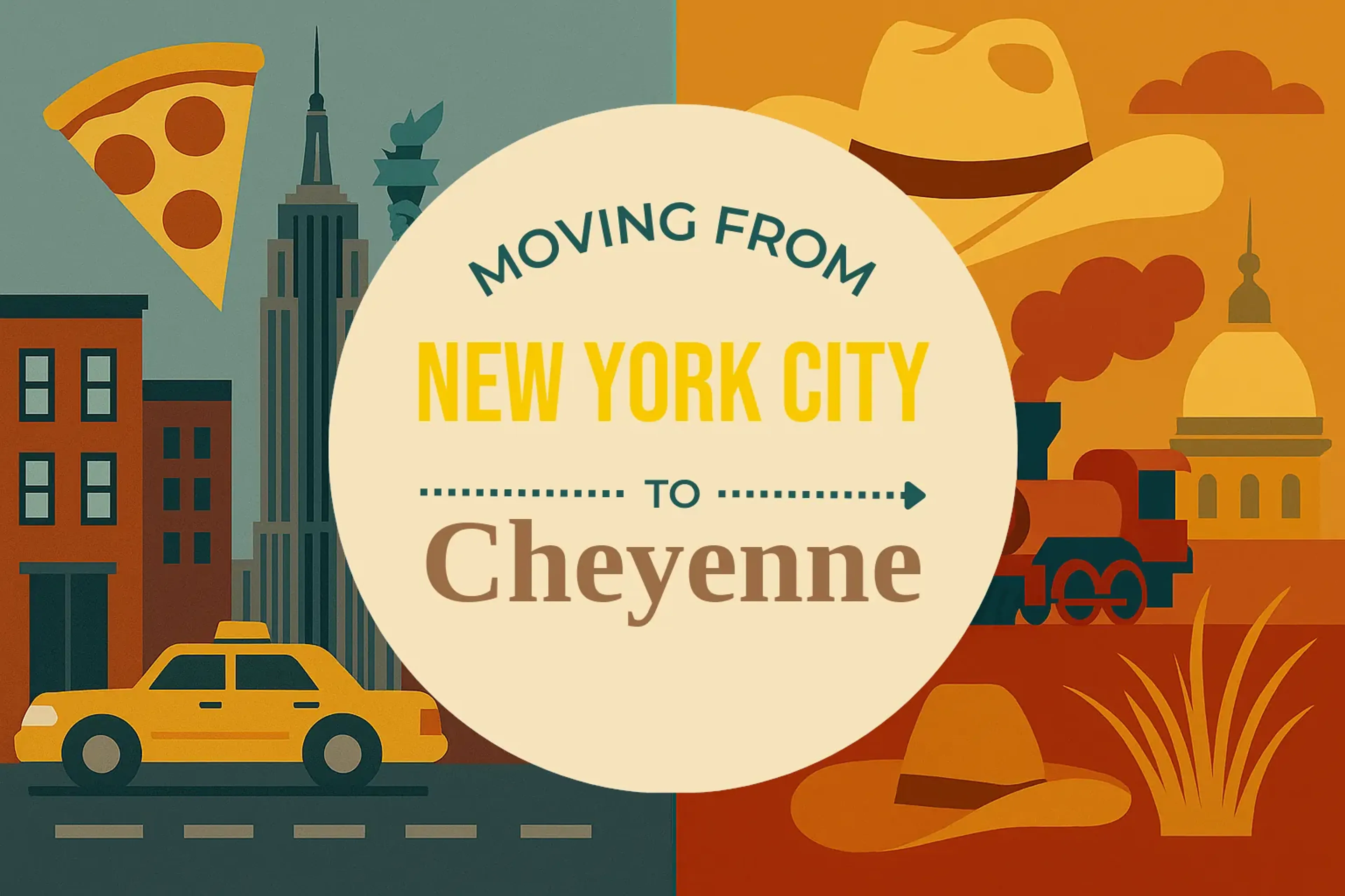 Side-by-side comparison of New York City to Cheyenne moving companies