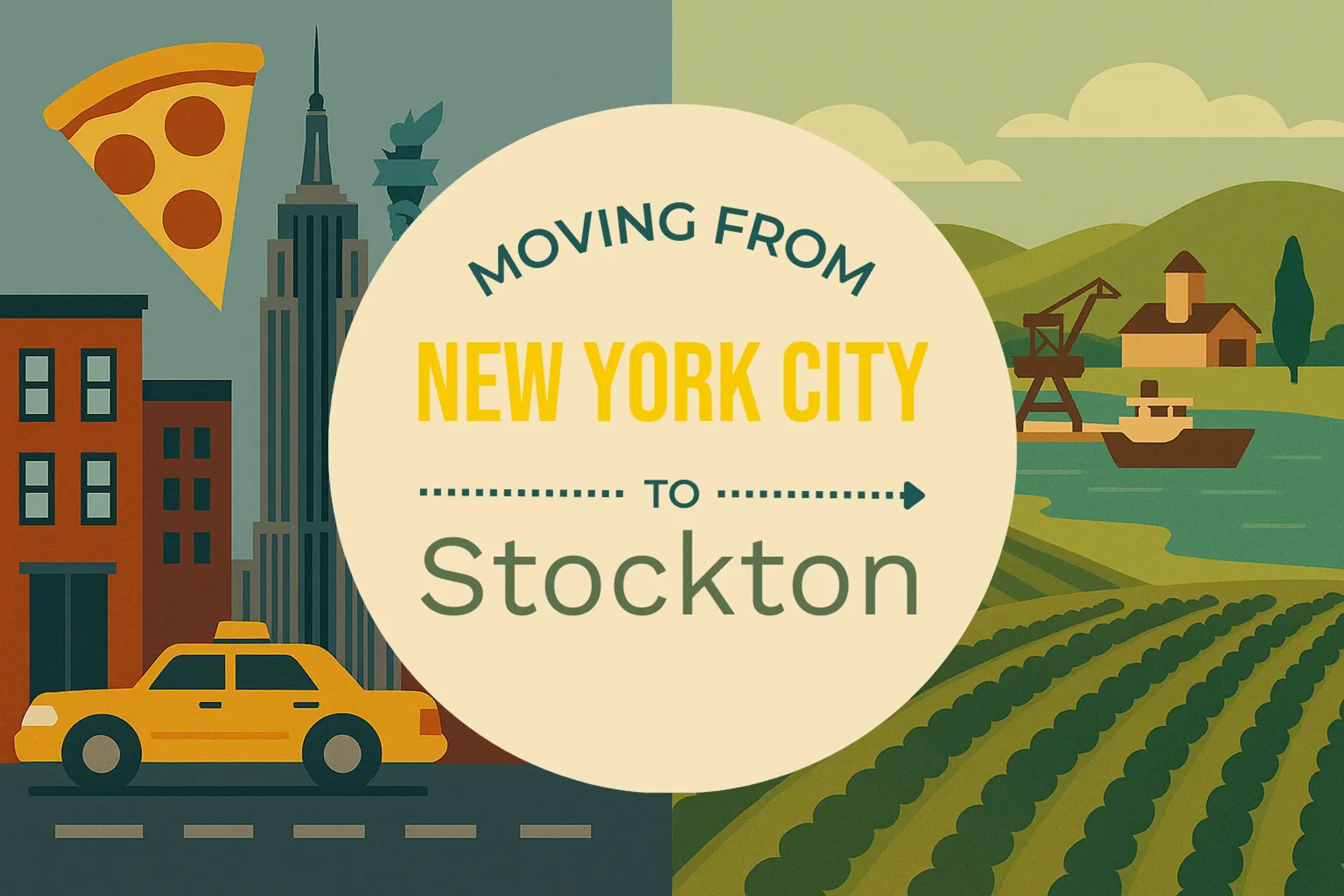 Side-by-side comparison of New York City to Stockton moving companies