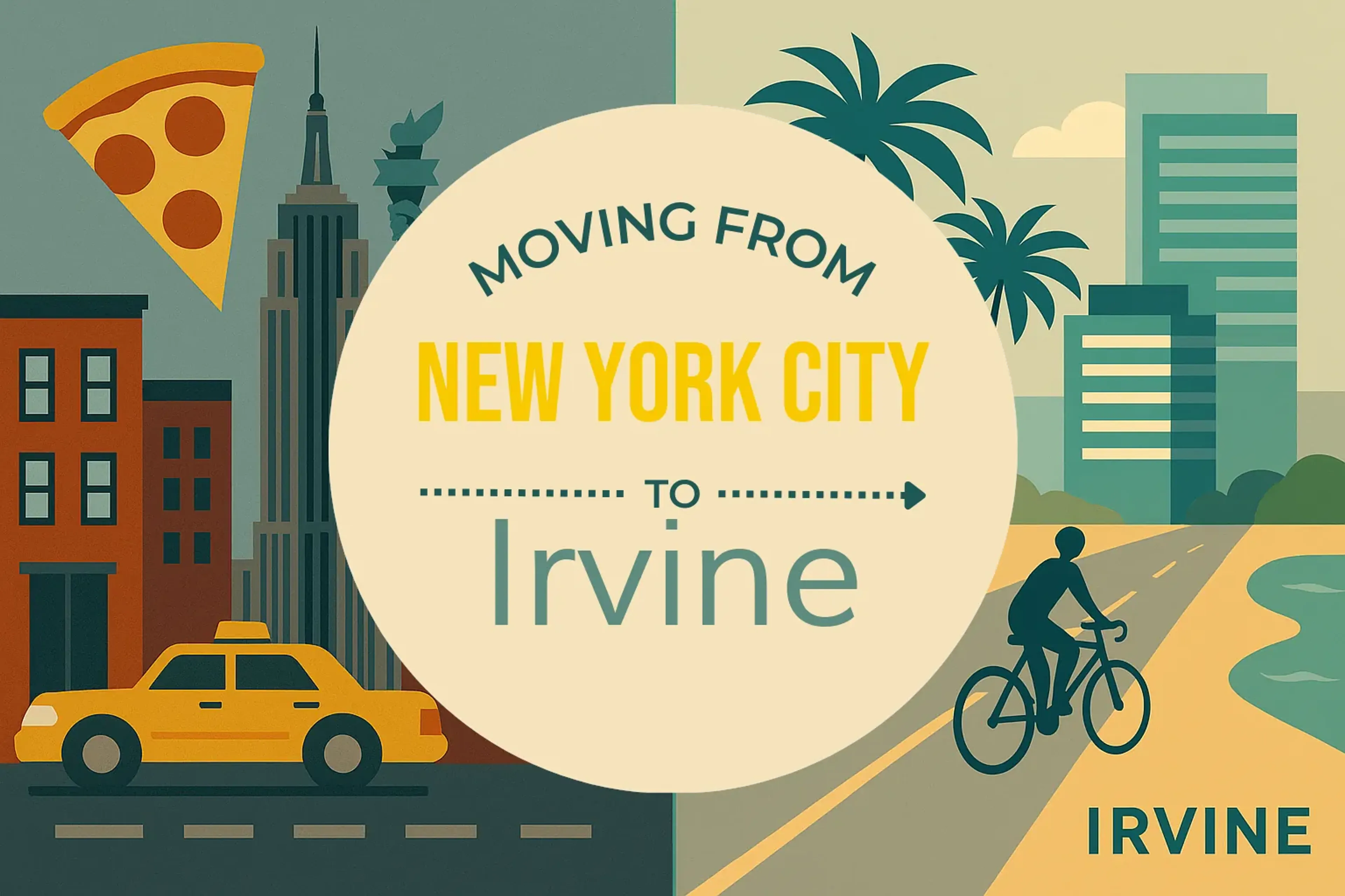 Side-by-side comparison of New York City to Irvine moving companies
