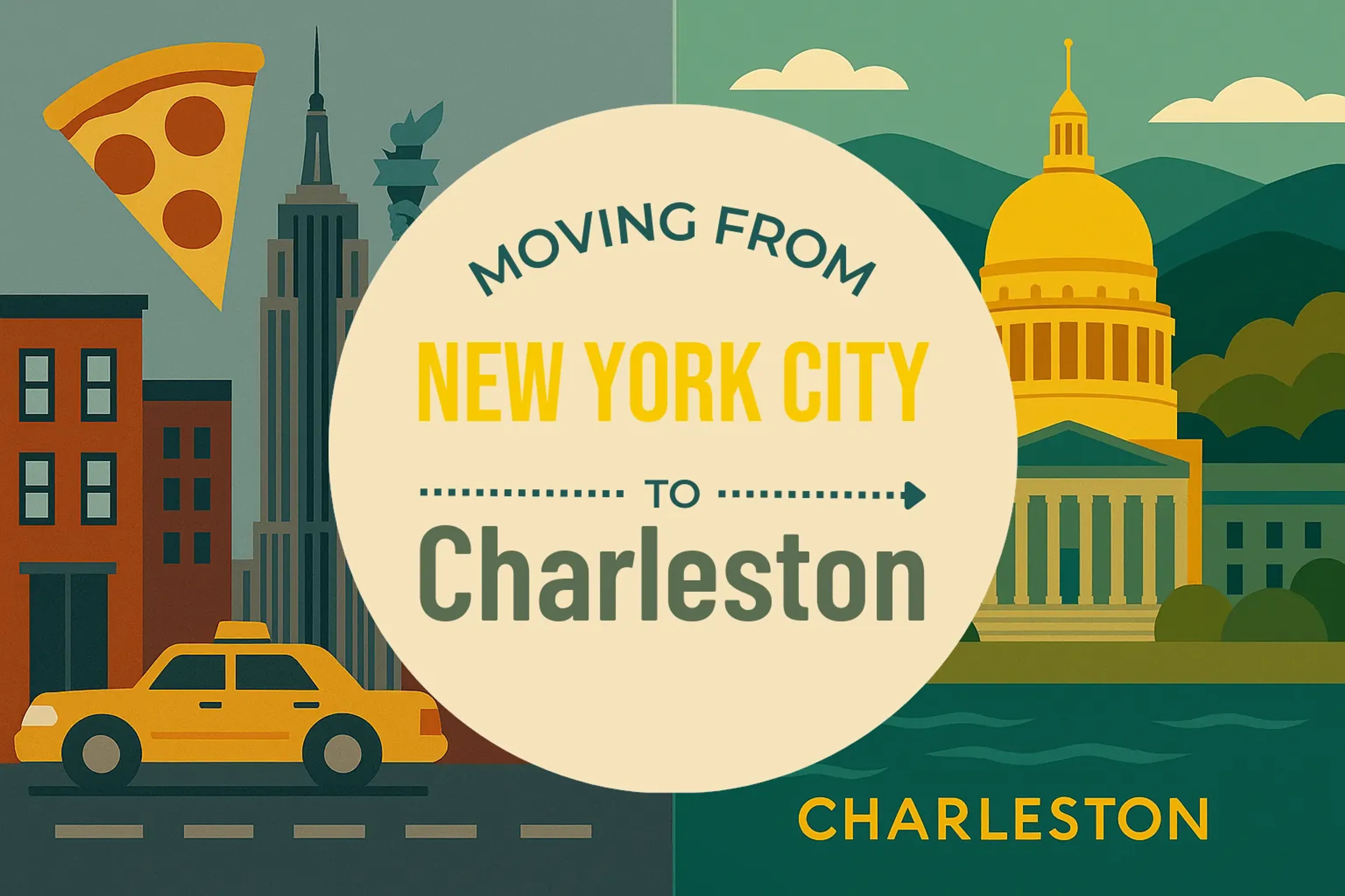 Side-by-side comparison of New York City to Charleston moving companies