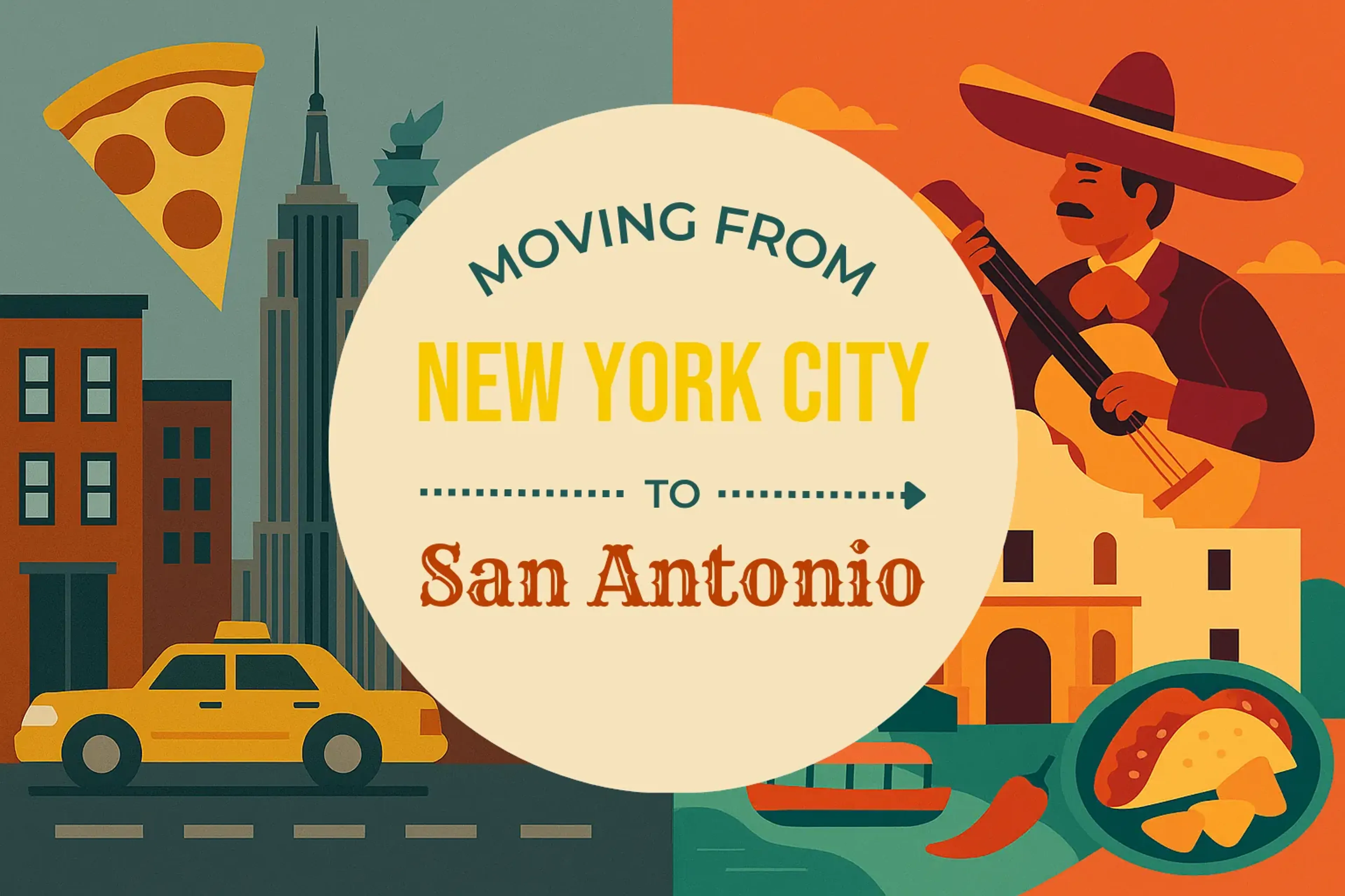 Side-by-side comparison of New York City to San Antonio moving companies