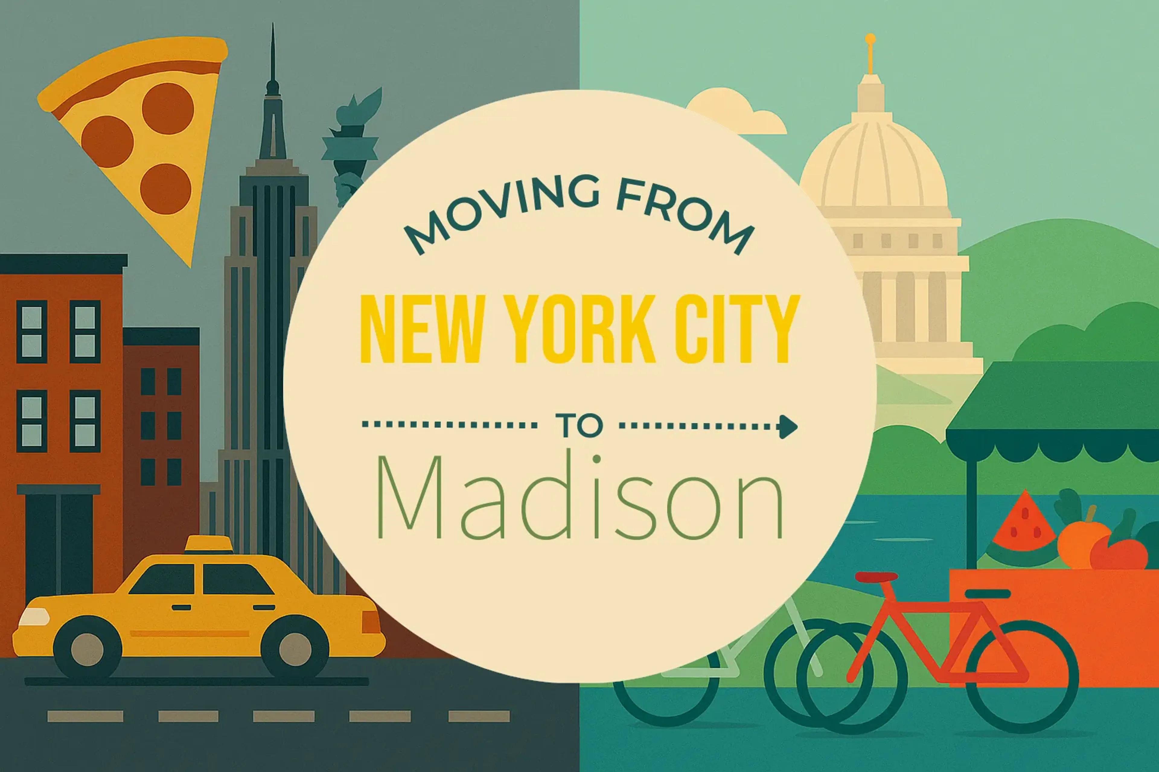 Side-by-side comparison of New York City to Madison moving companies