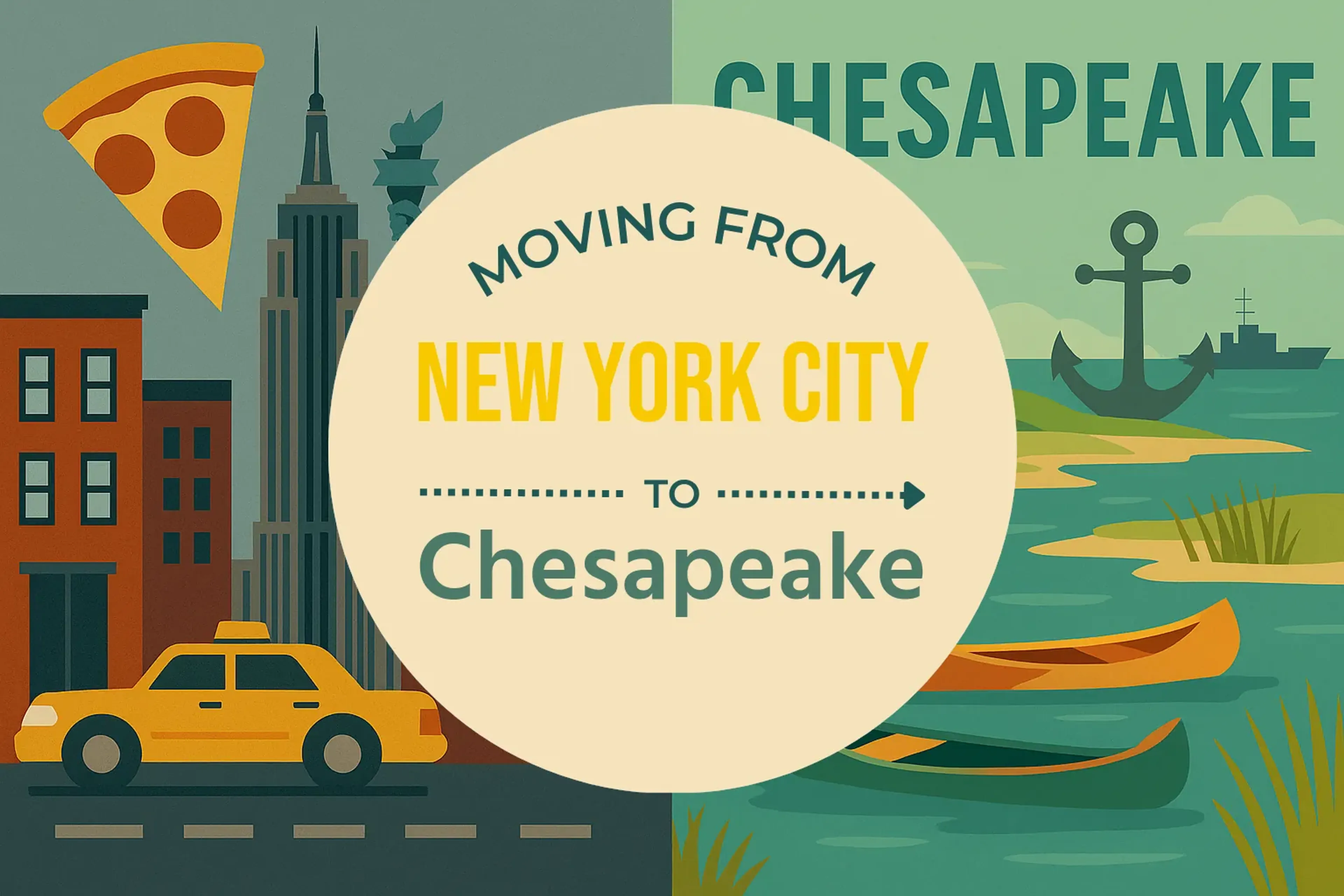 Side-by-side comparison of New York City to Chesapeake moving companies