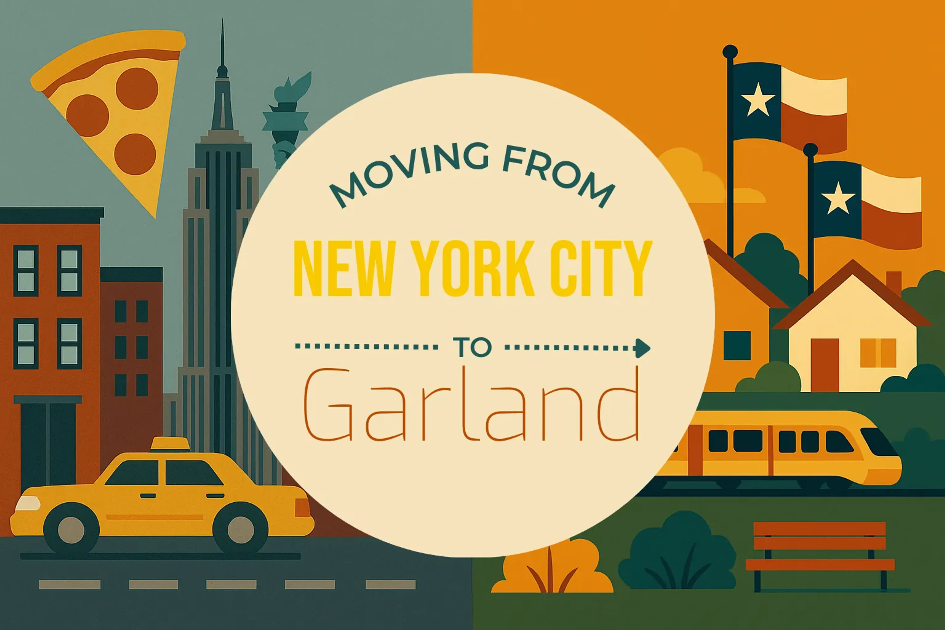 Side-by-side comparison of New York City to Garland moving companies