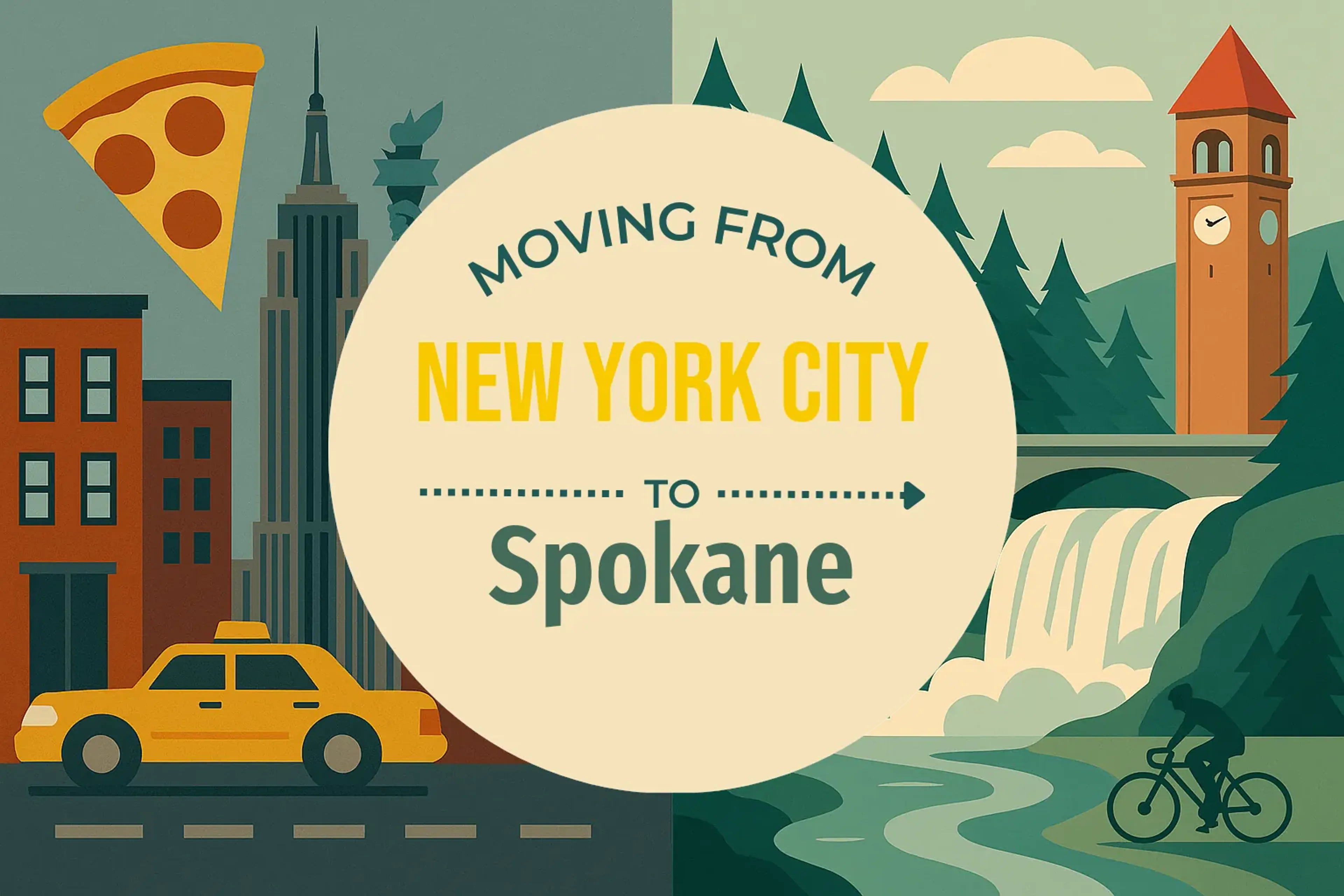 Side-by-side comparison of New York City to Spokane moving companies