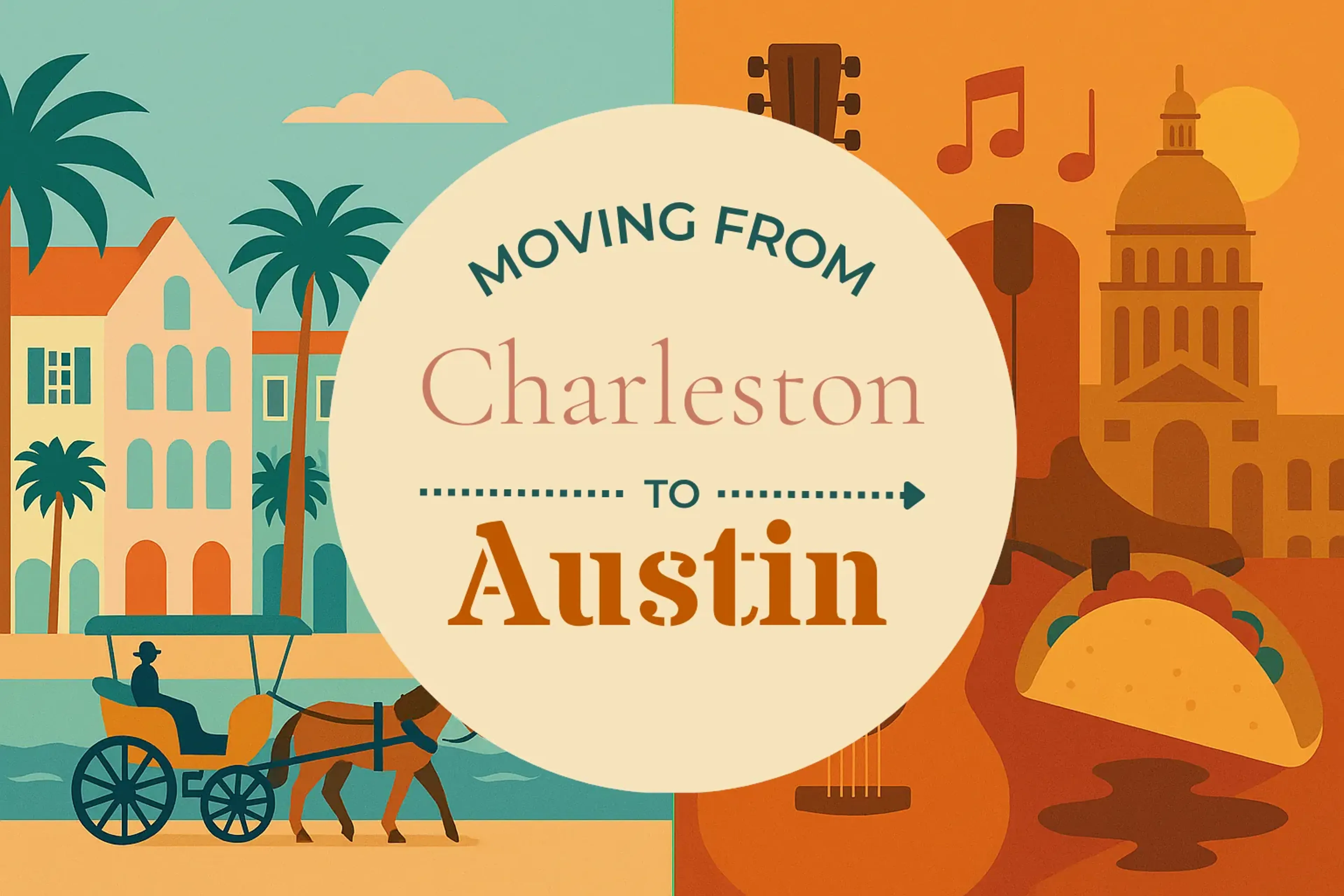Side-by-side comparison of Charleston to Austin moving companies